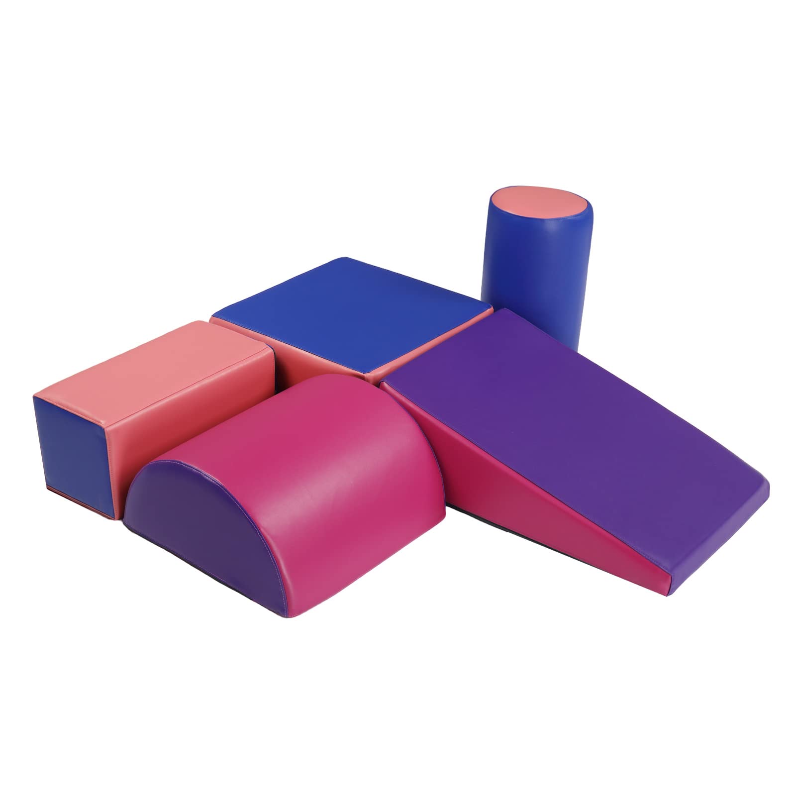 JOYMOR 5-Piece Soft Foam Climbing Blocks and Crawl Activity Playset