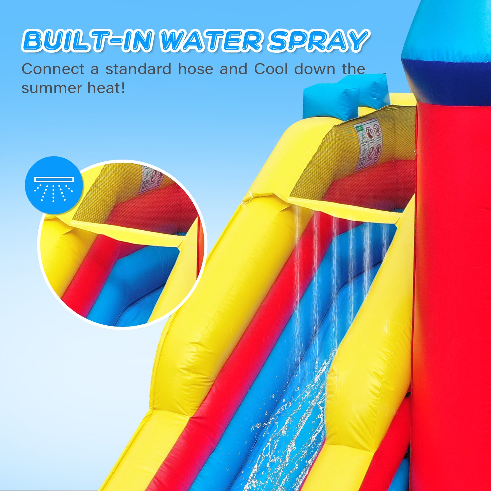 JOYMOR Commercial Grade Inflatable Bounce House with Double Water Slides