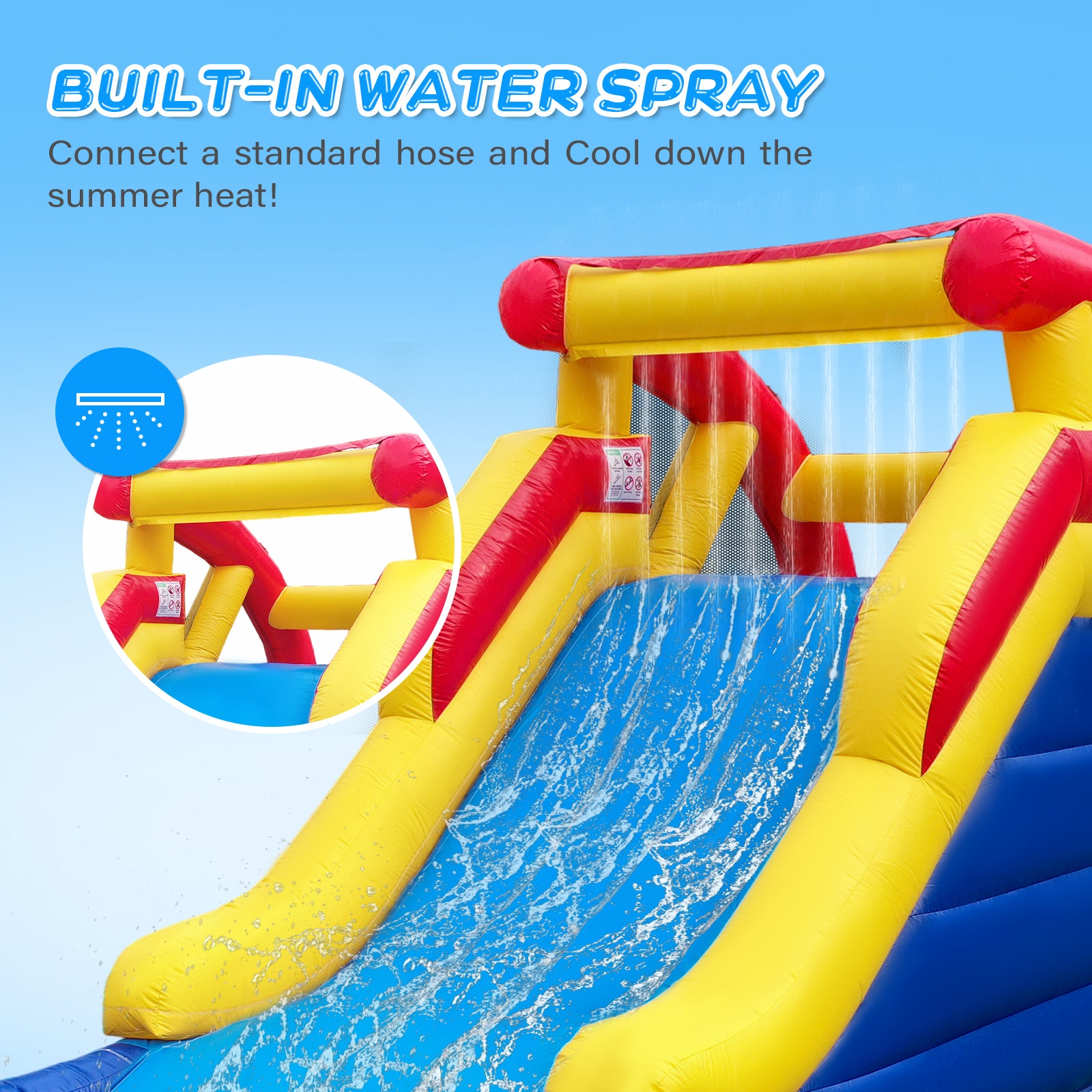 JOYMOR Commercial Grade Inflatable Water Slide with Climbing Wall