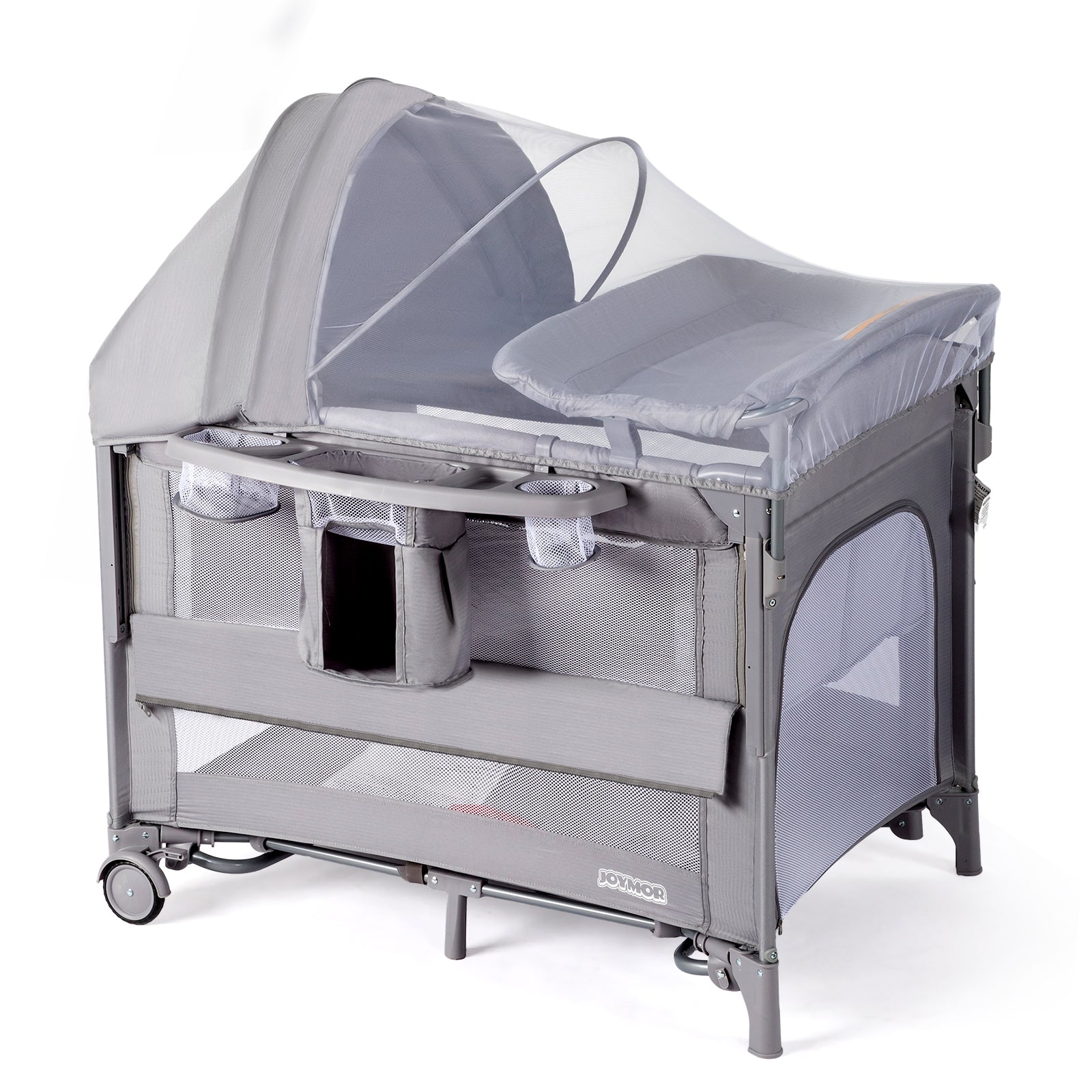 贅沢品 Joymor Solid Wood Baby Crib - Non-Toxic Nursery Bed ベビー