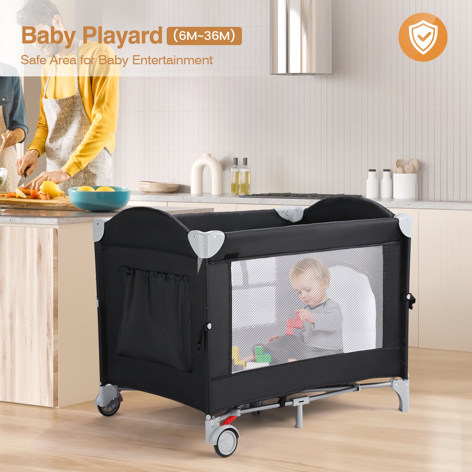JOYMOR Baby Bedside Bassinet 4 in 1 Pack and Play