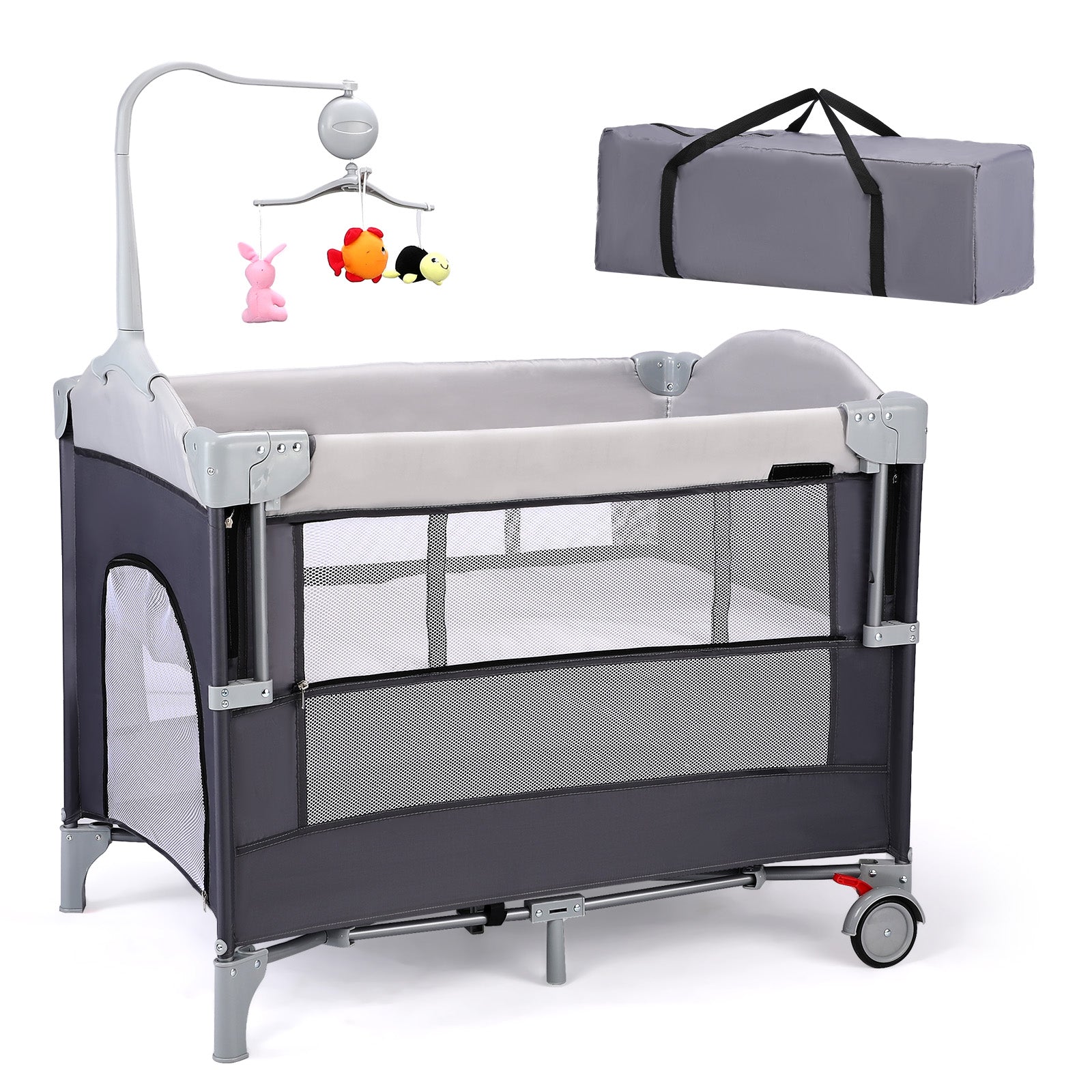 JOYMOR Baby Bedside Bassinet 4 in 1 Pack and Play
