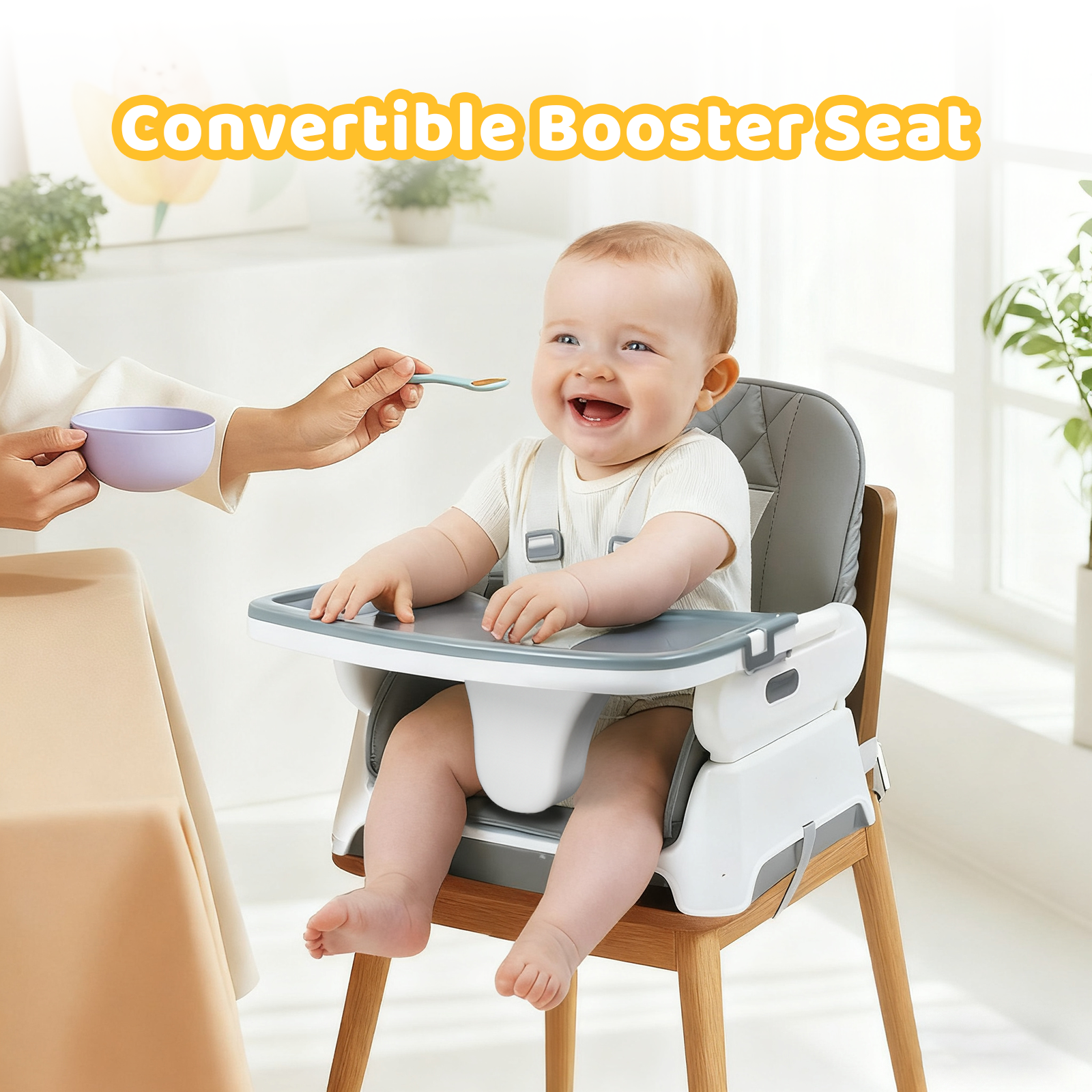 JOYMOR 5-in-1 Convertible HighChair Adjustable Baby to Toddler Seat