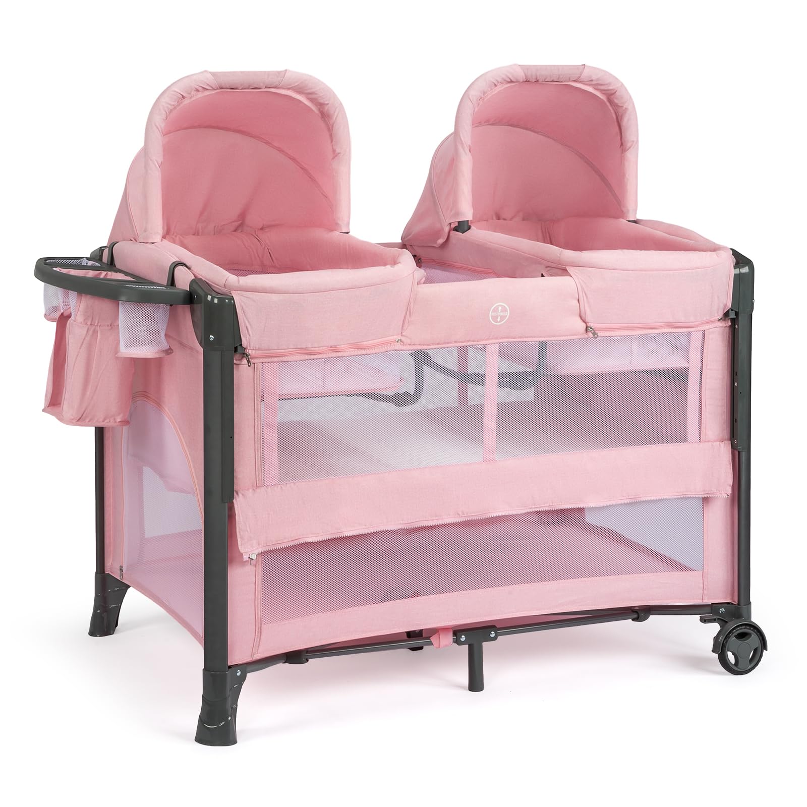 JOYMOR Twin Baby Bassinet Bedside Crib Sleeper Nursery