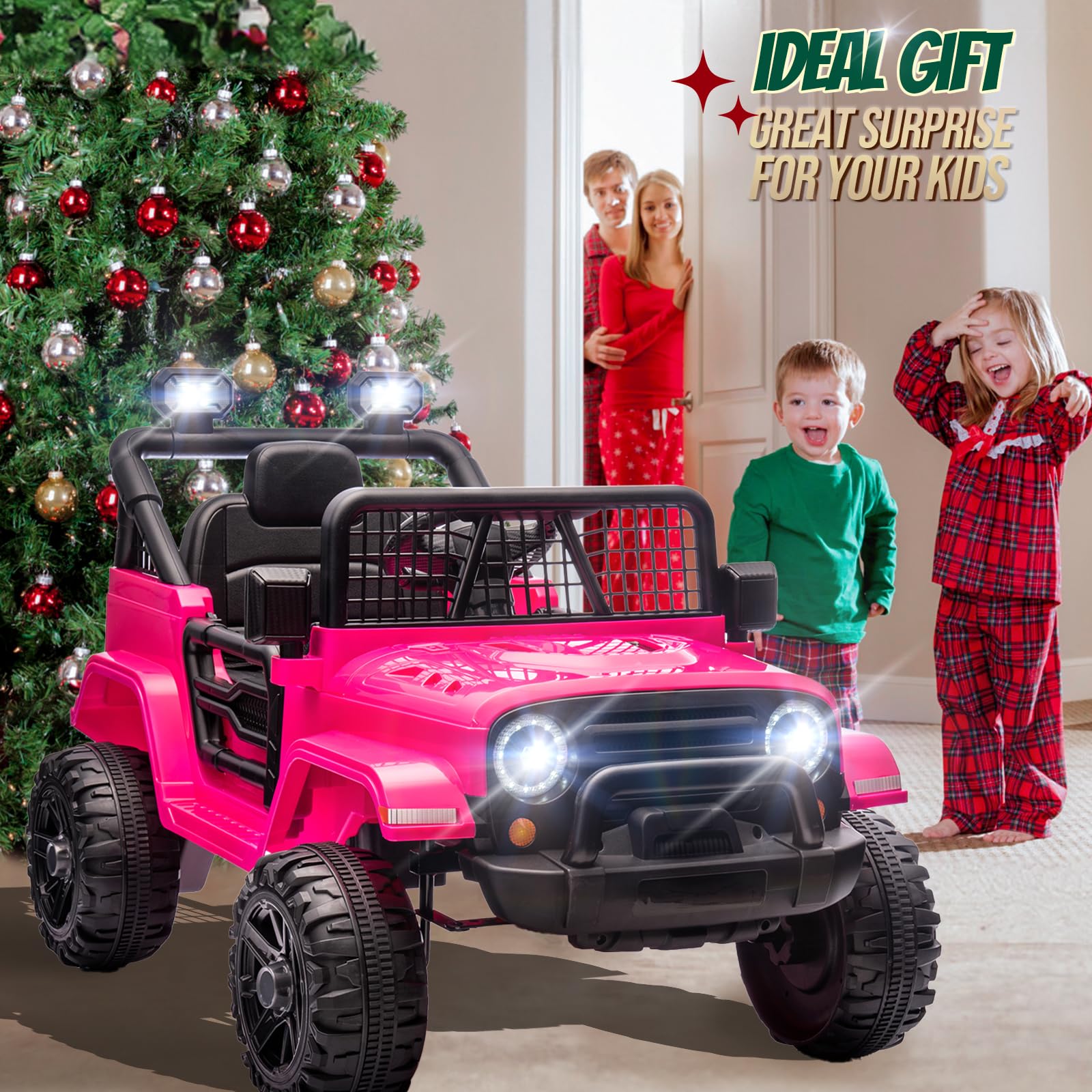 JOYMOR 12V Kids Ride on Truck with Remote Control Electric Play Car