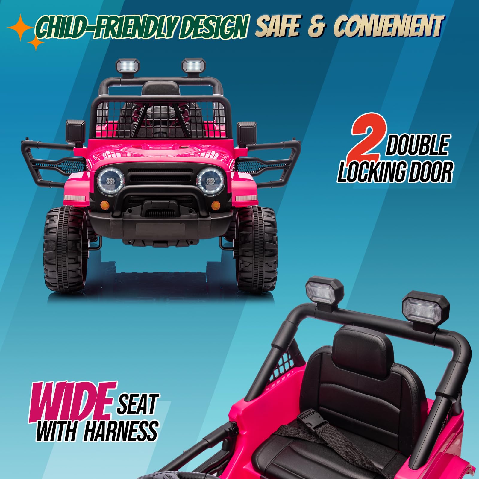 JOYMOR 12V Kids Ride on Truck with Remote Control Electric Play Car