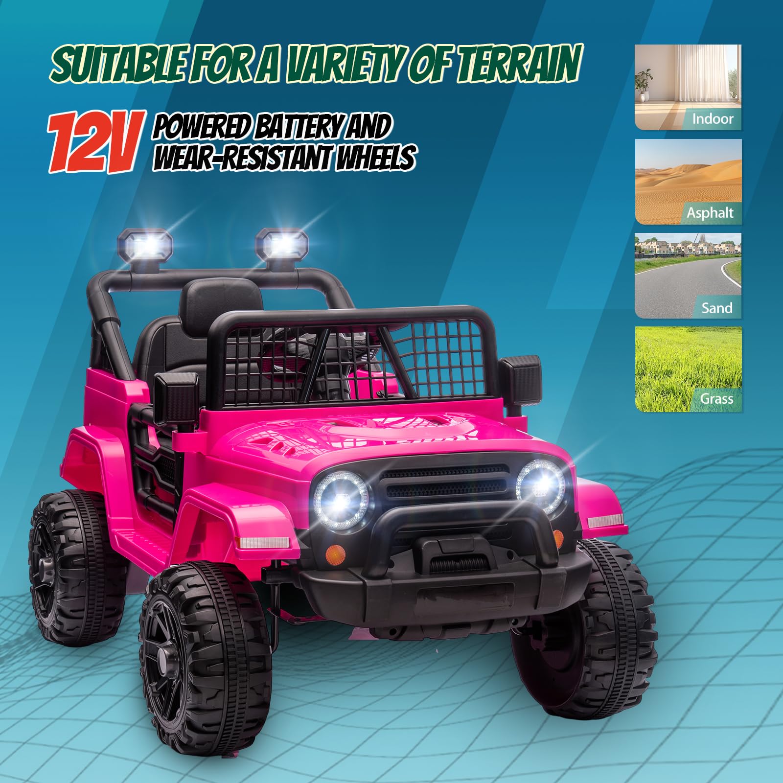 JOYMOR 12V Kids Ride on Truck with Remote Control Electric Play Car