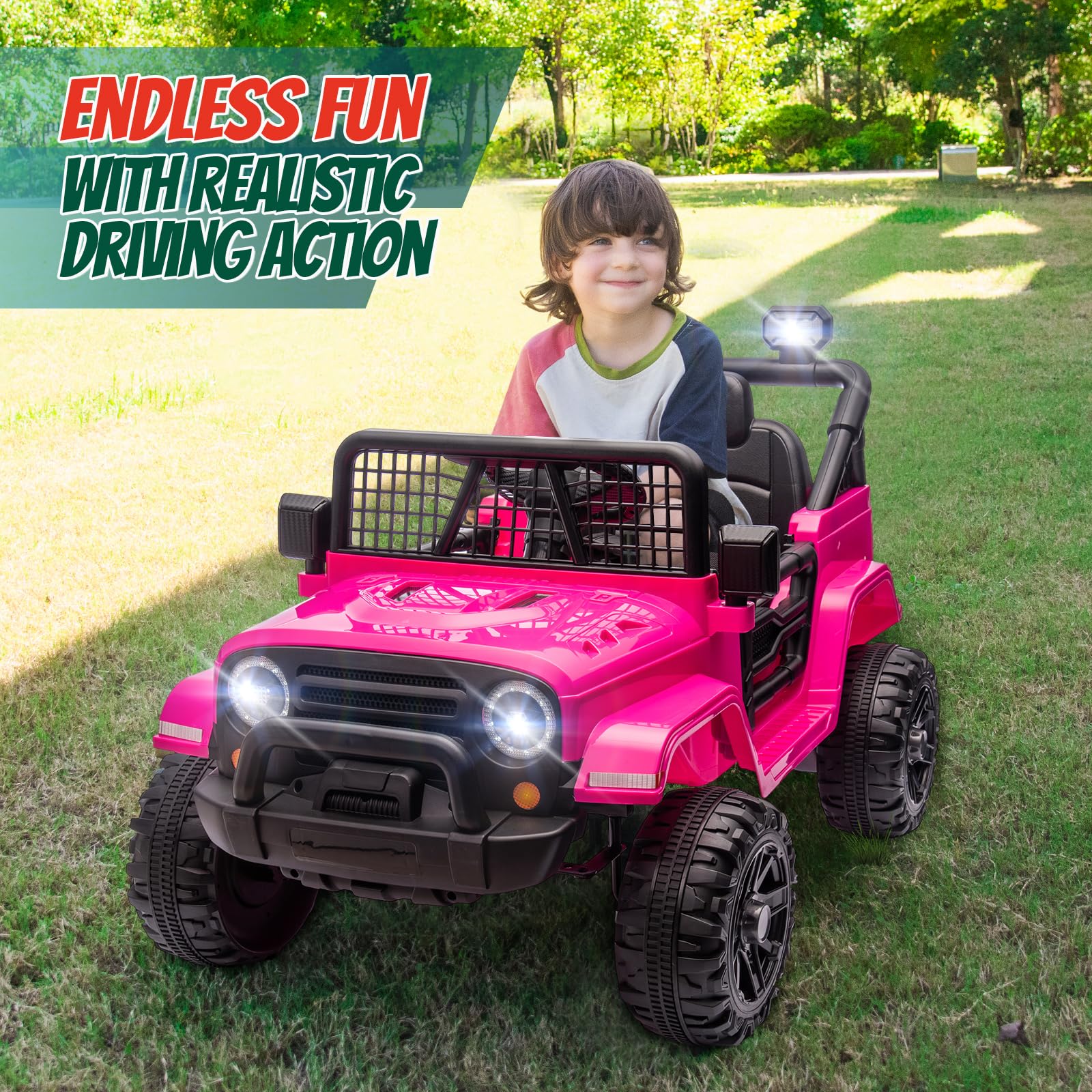 JOYMOR 12V Kids Ride on Truck with Remote Control Electric Play Car