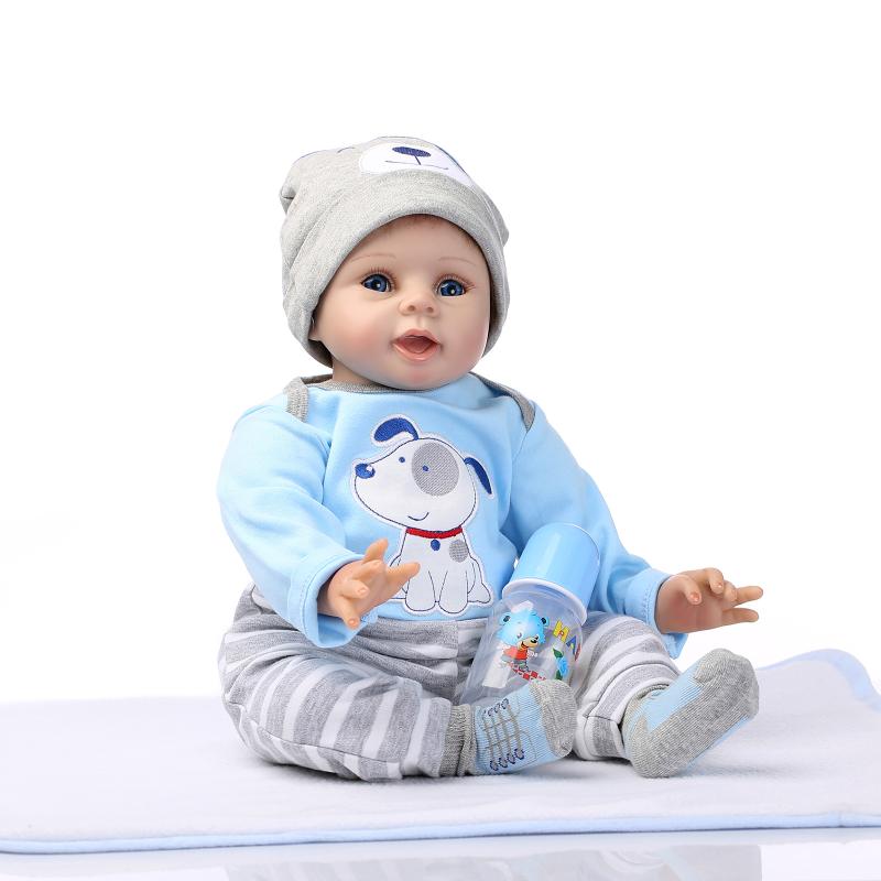 JOYMOR 22in Reborn Baby Dolls Mini Cute Silicone Realistic Baby Doll  lifelike in Puppy Pattern Clothes
