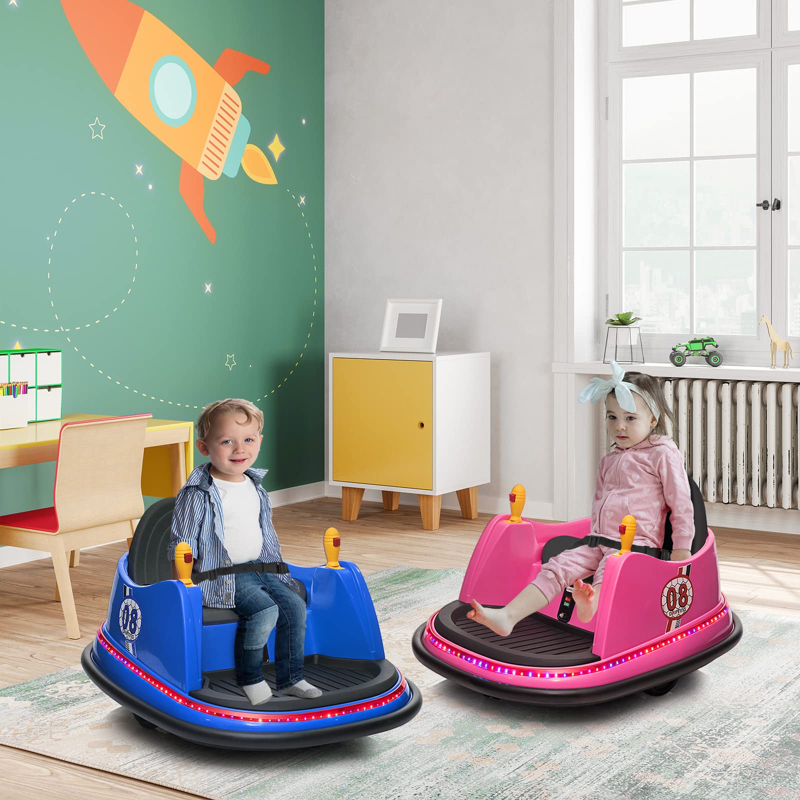 JOYMOR 6V Kids Electric Ride On Bumper Car w/Remote Control