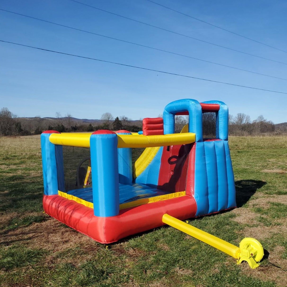 JOYMOR Inflatable Slide Bounce Castle House with Air Blower for Kids