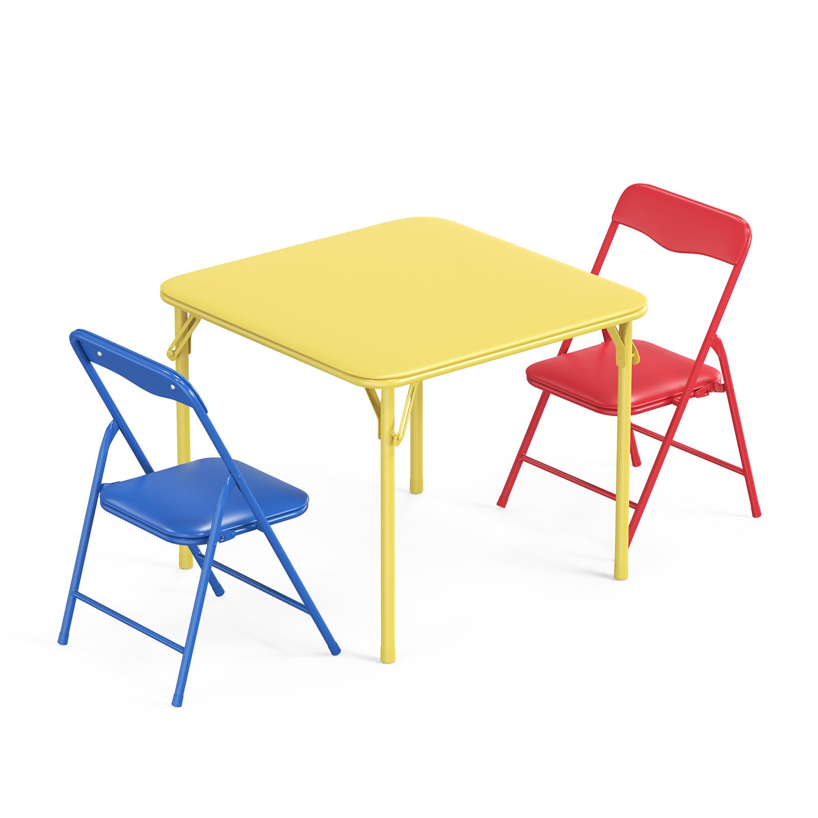 JOYMOR Kids Folding Table and Chairs Set with Metal Frame