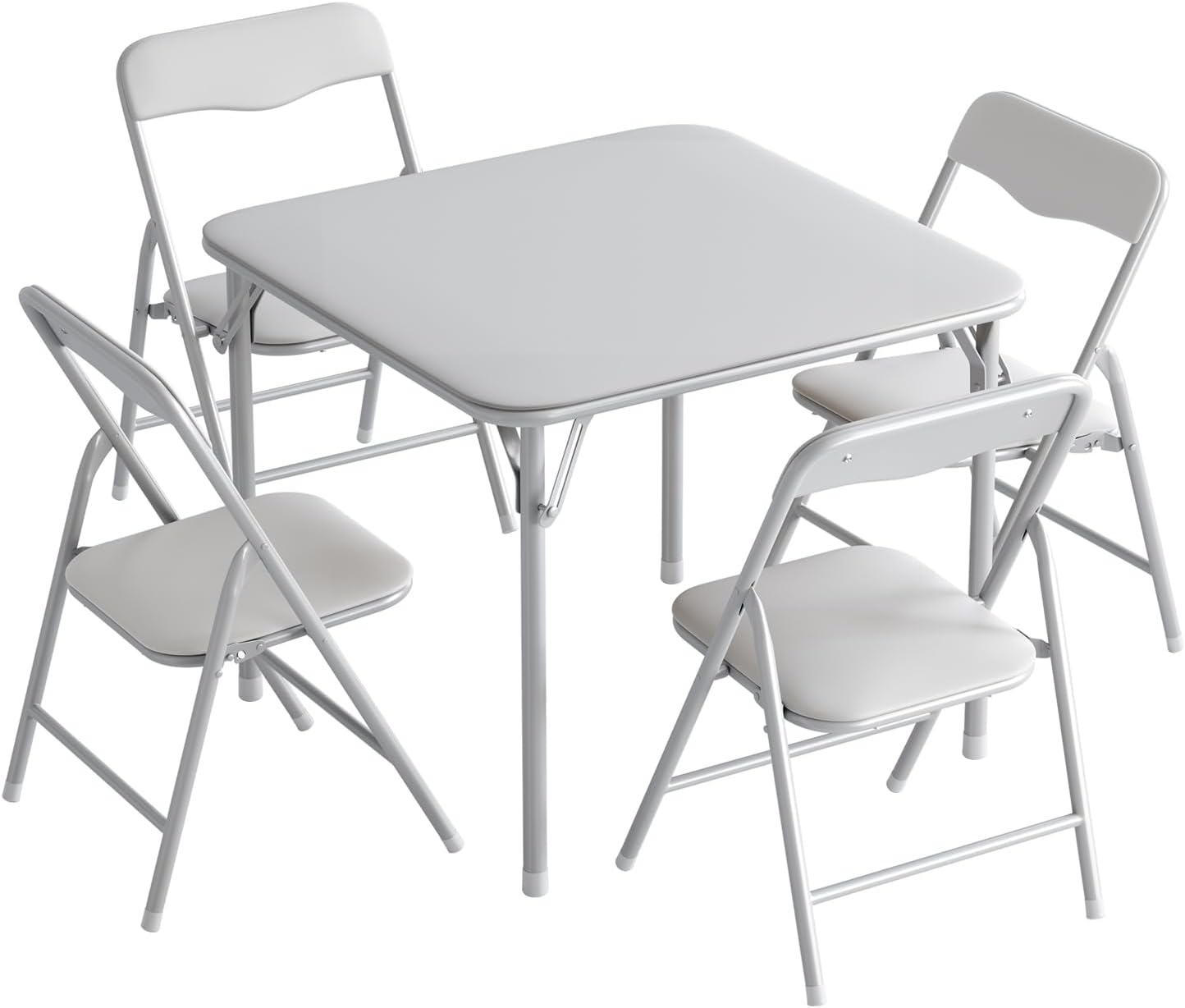 JOYMOR Kids Folding Table and Chairs Set with Metal Frame