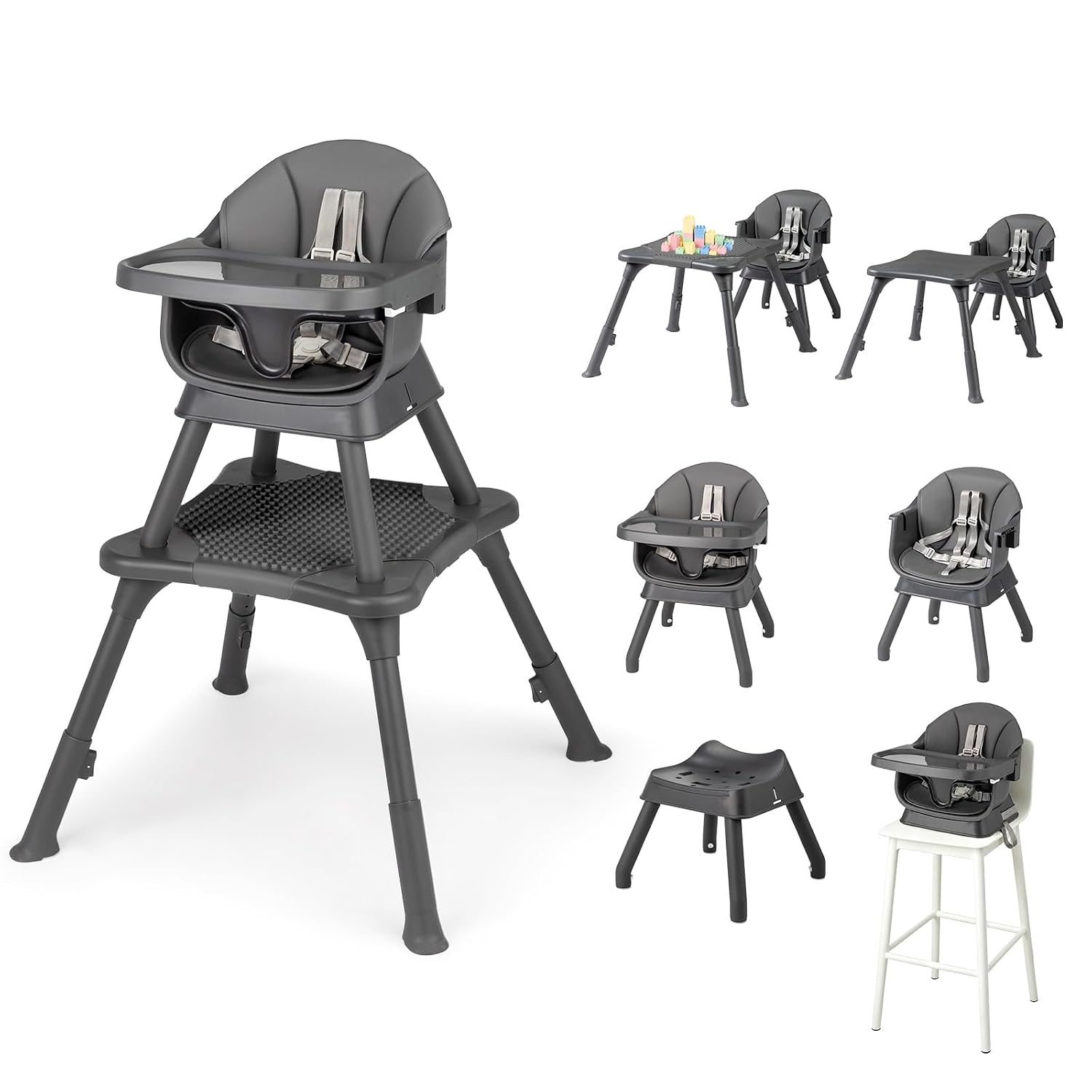 JOYMOR 9 in 1 Baby High Chair Convertible Baby Feeding Chair Booster