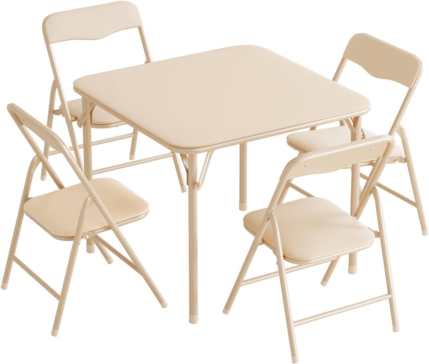JOYMOR Kids Folding Table and Chairs Set with Metal Frame