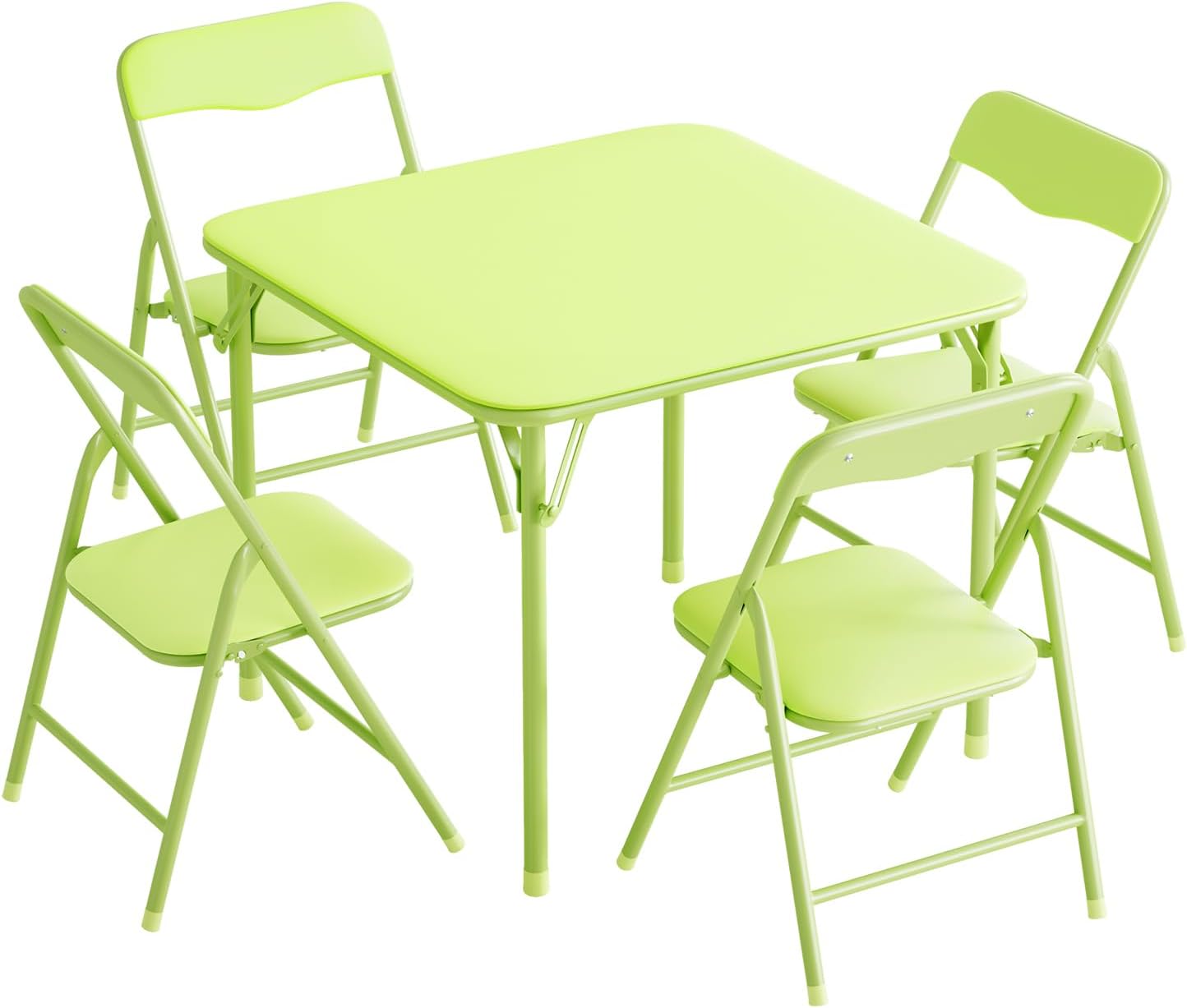 JOYMOR Kids Folding Table and Chairs Set with Metal Frame