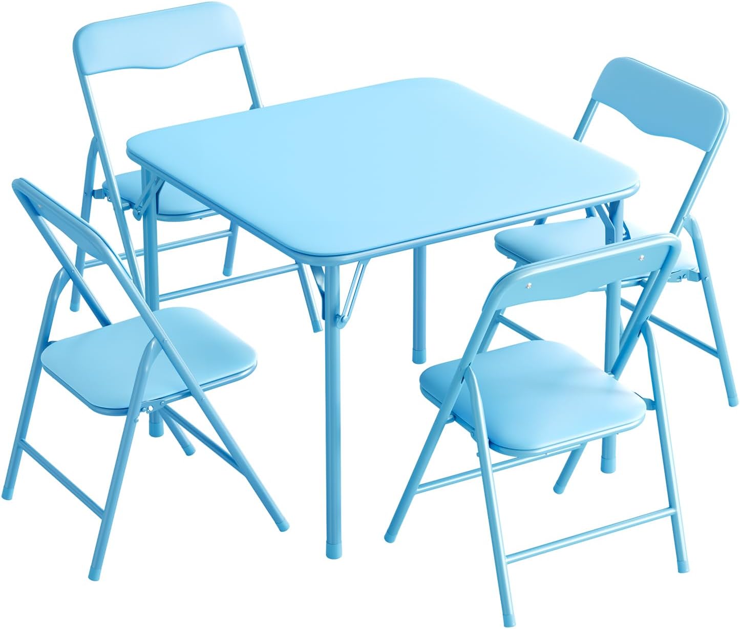 JOYMOR Kids Folding Table and Chairs Set with Metal Frame
