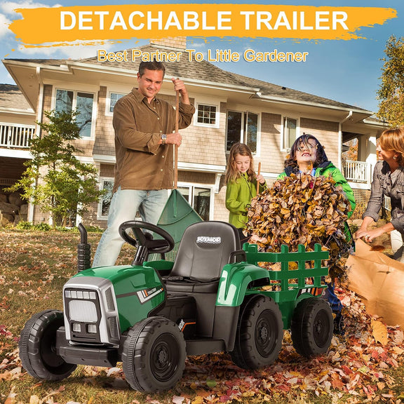 JOYMOR Ride on Tractor with Remote Control, 12V Electric Tractor with