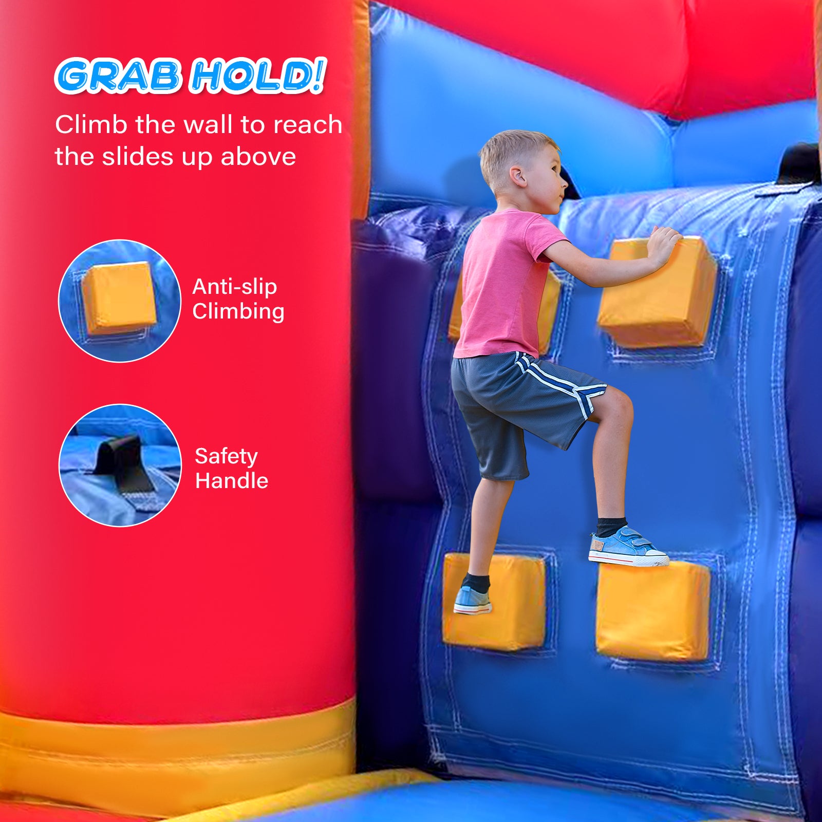 JOYMOR Commercial Grade Inflatable Bounce House with Double Water Slides