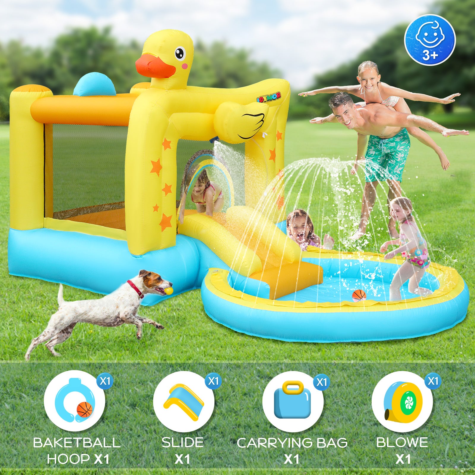 JOYMOR Kids Inflatable Water Slide Park Backyard Outdoor Bouncer House