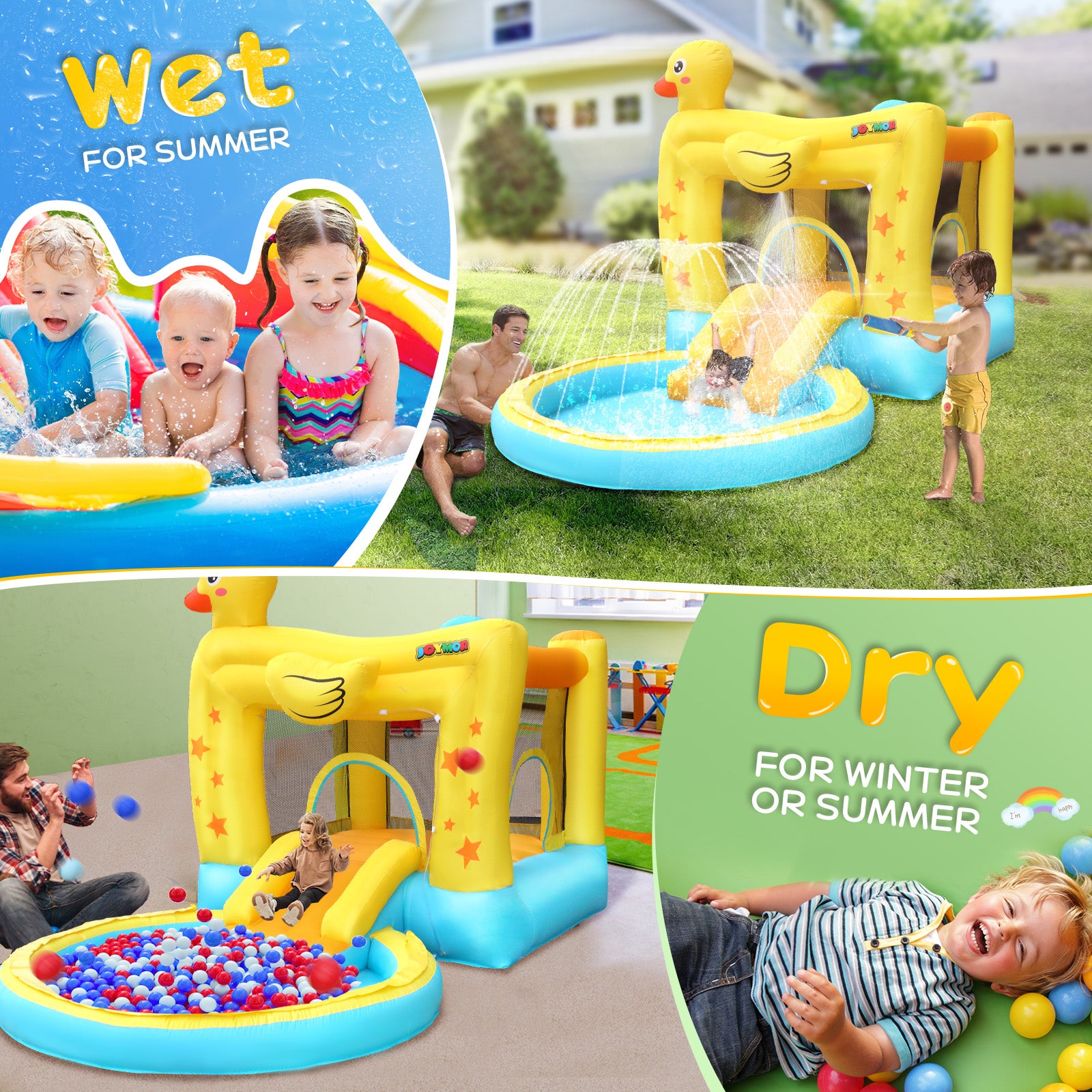 JOYMOR Kids Inflatable Water Slide Park Backyard Outdoor Bouncer House