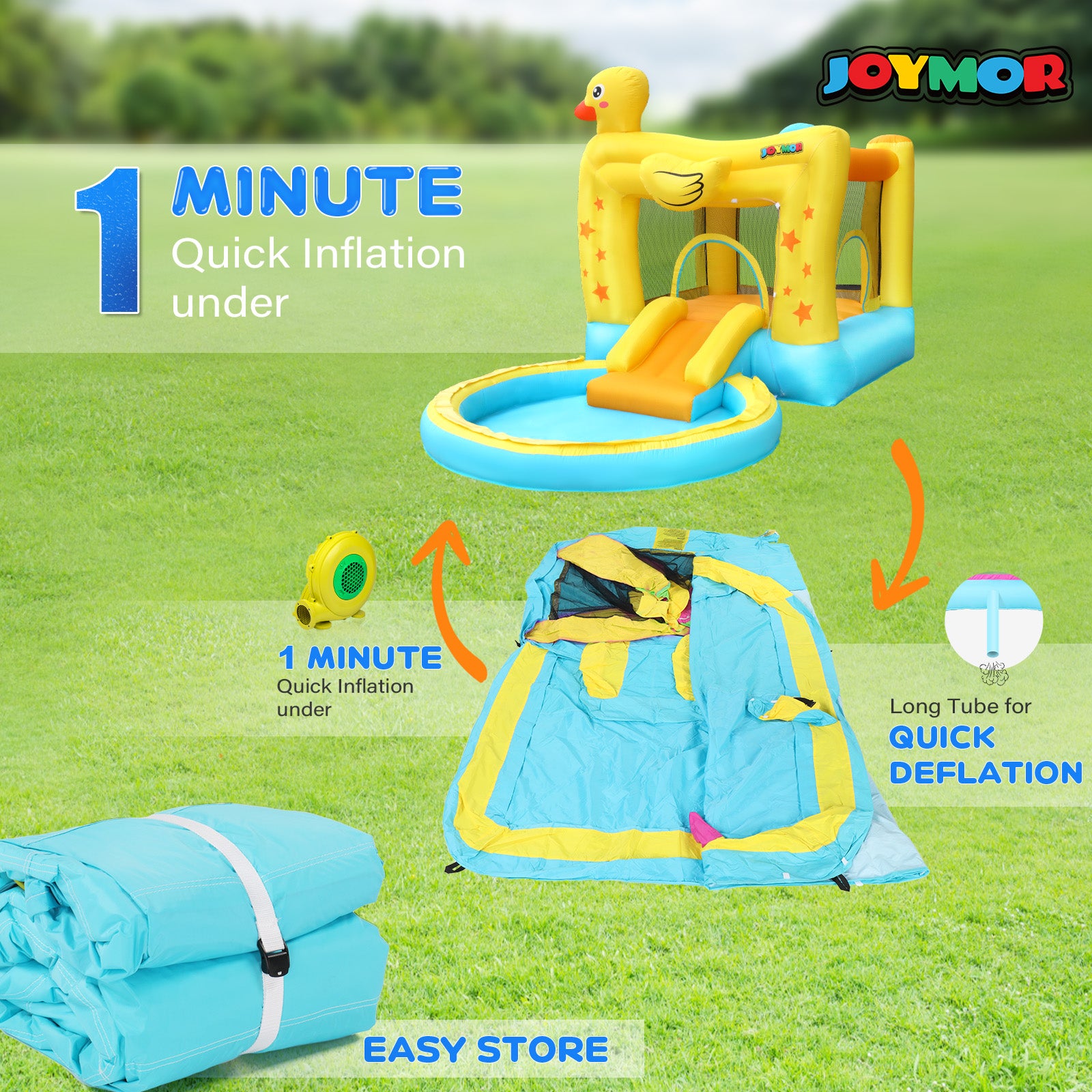 JOYMOR Kids Inflatable Water Slide Park Backyard Outdoor Bouncer House