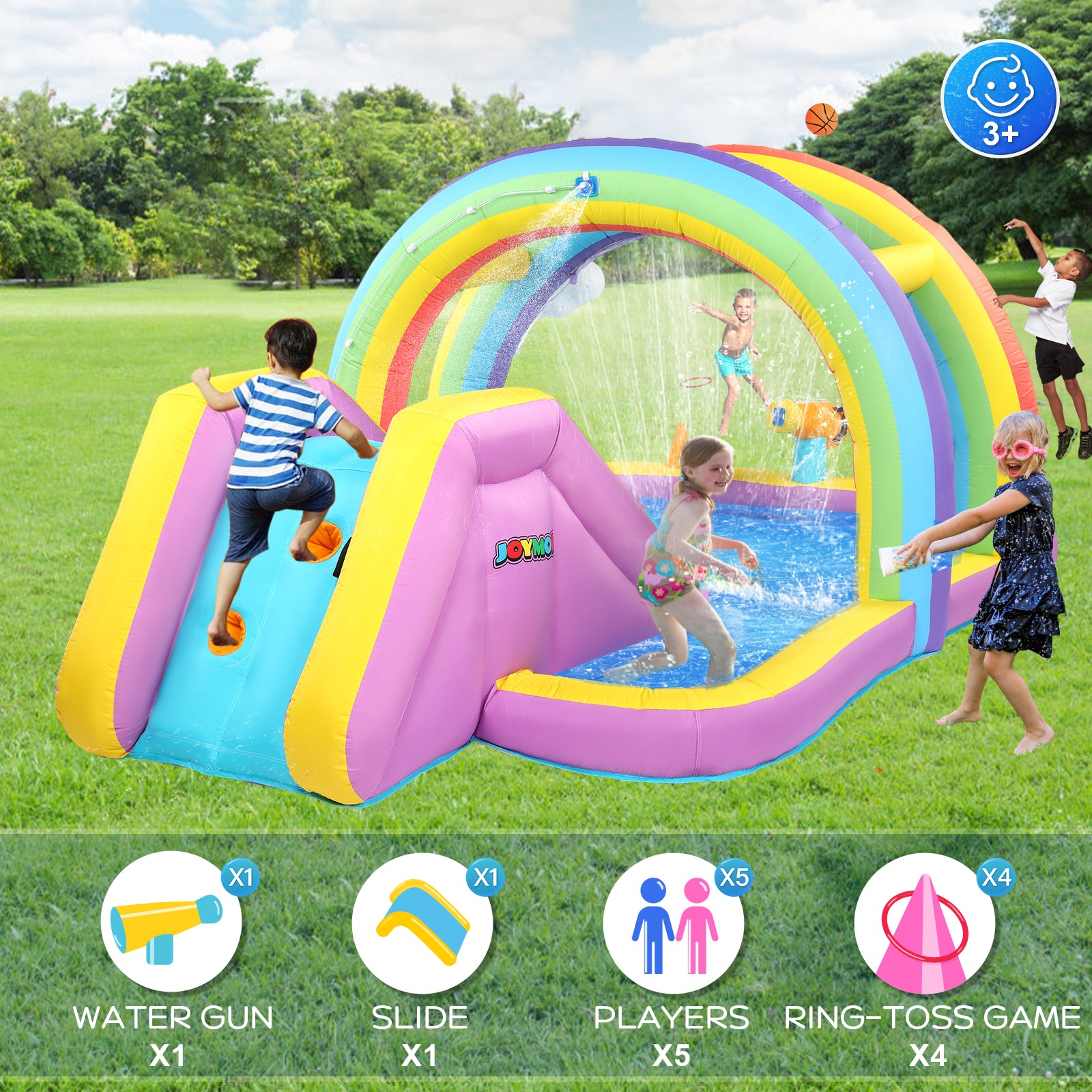 JOYMOR Backyard Kids Inflatable Water Slide Park