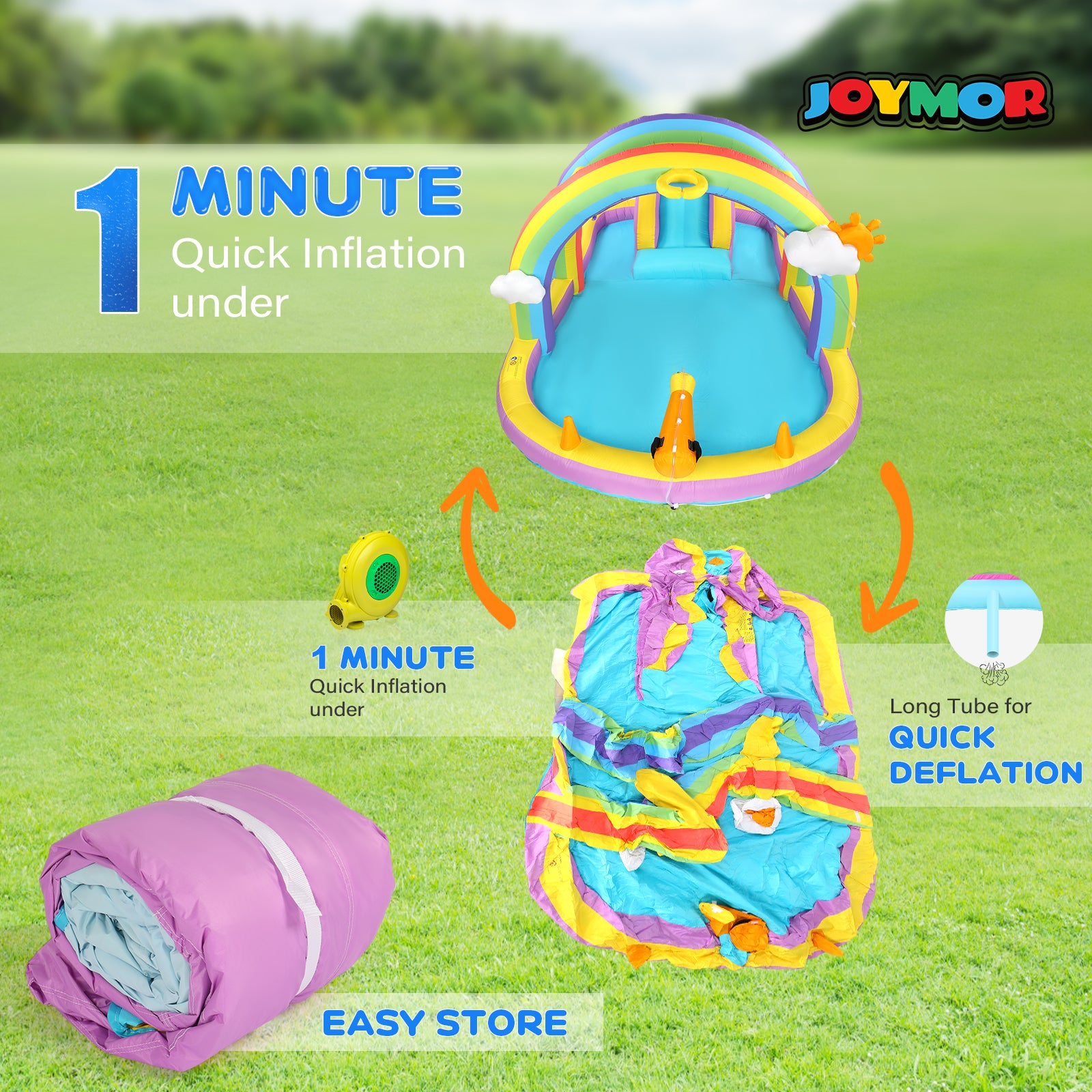 JOYMOR Backyard Kids Inflatable Water Slide Park