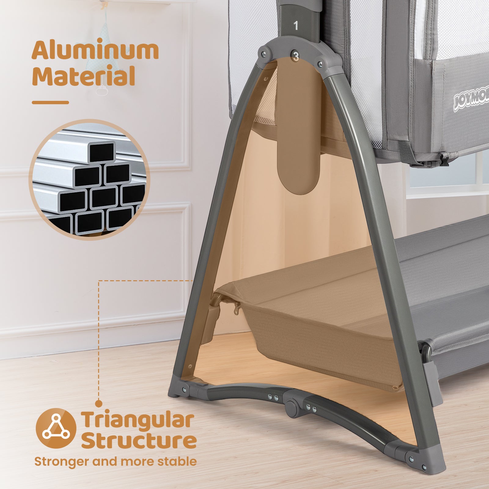 JOYMOR 5 in 1 Baby Taller Bassinet Sleeper with Changing Table