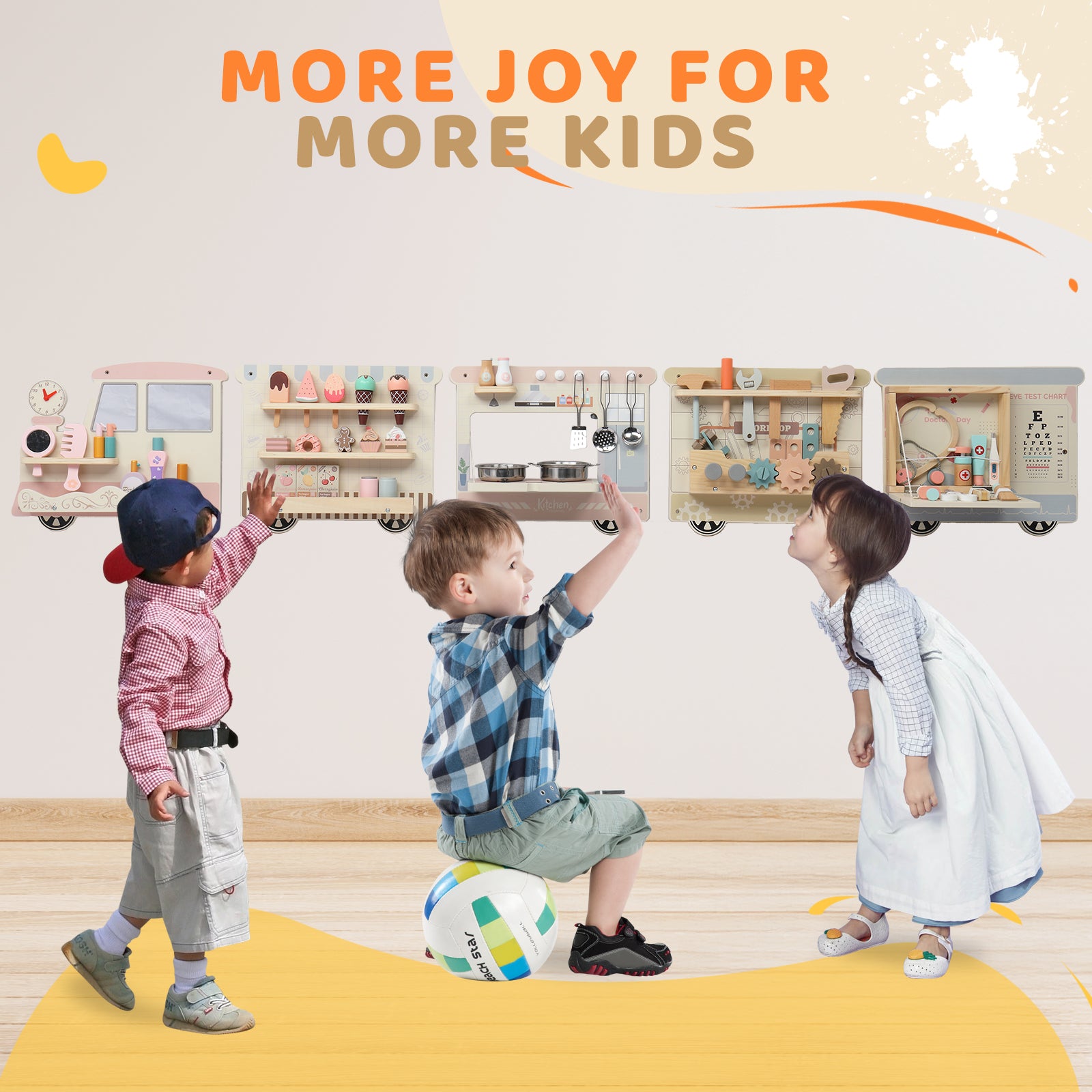 JOYMOR Train Activity Wall Busy Board Panels