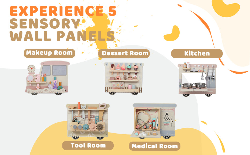 JOYMOR Train Activity Wall Busy Board Panels
