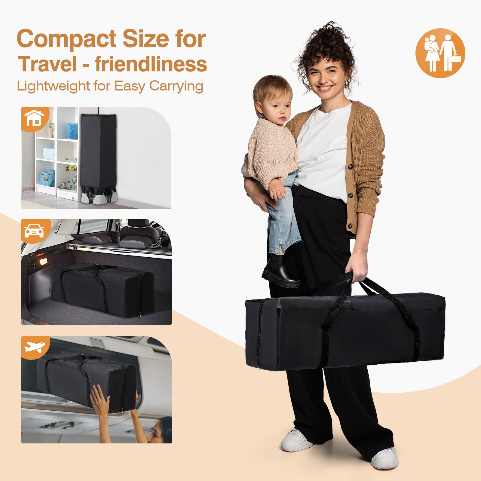 JOYMOR 4 in 1 Baby Bassinet Bedside Crib Sleeper with Soft Toys