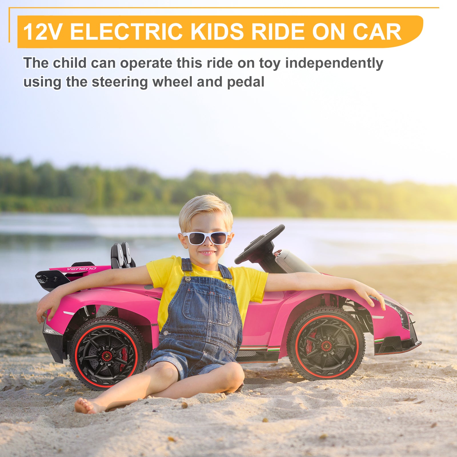 JOYMOR 12V Kids Electric Ride On Car 3 Speed with Remote Control