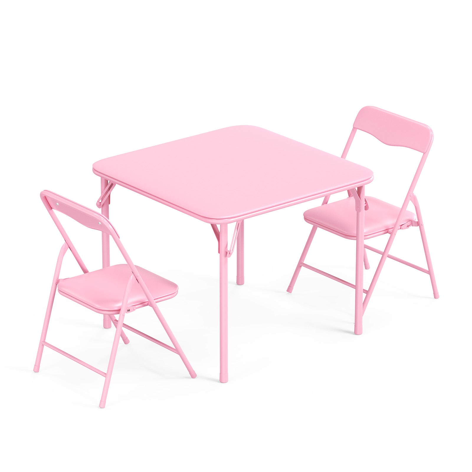 JOYMOR Kids Folding Table and Chairs Set with Metal Frame