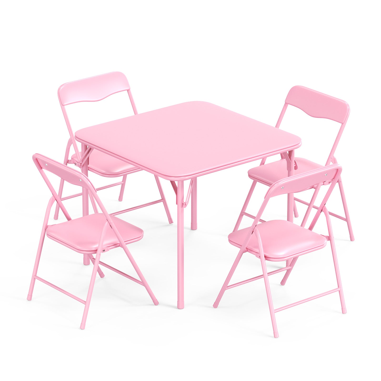 JOYMOR Kids Folding Table and Chairs Set with Metal Frame
