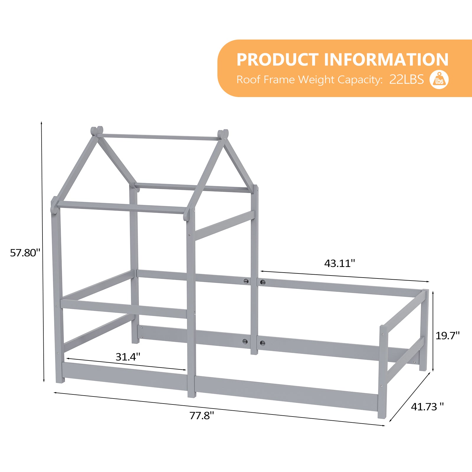 JOYMOR Twin Size Bed Frame Wood Montessori Style Bed