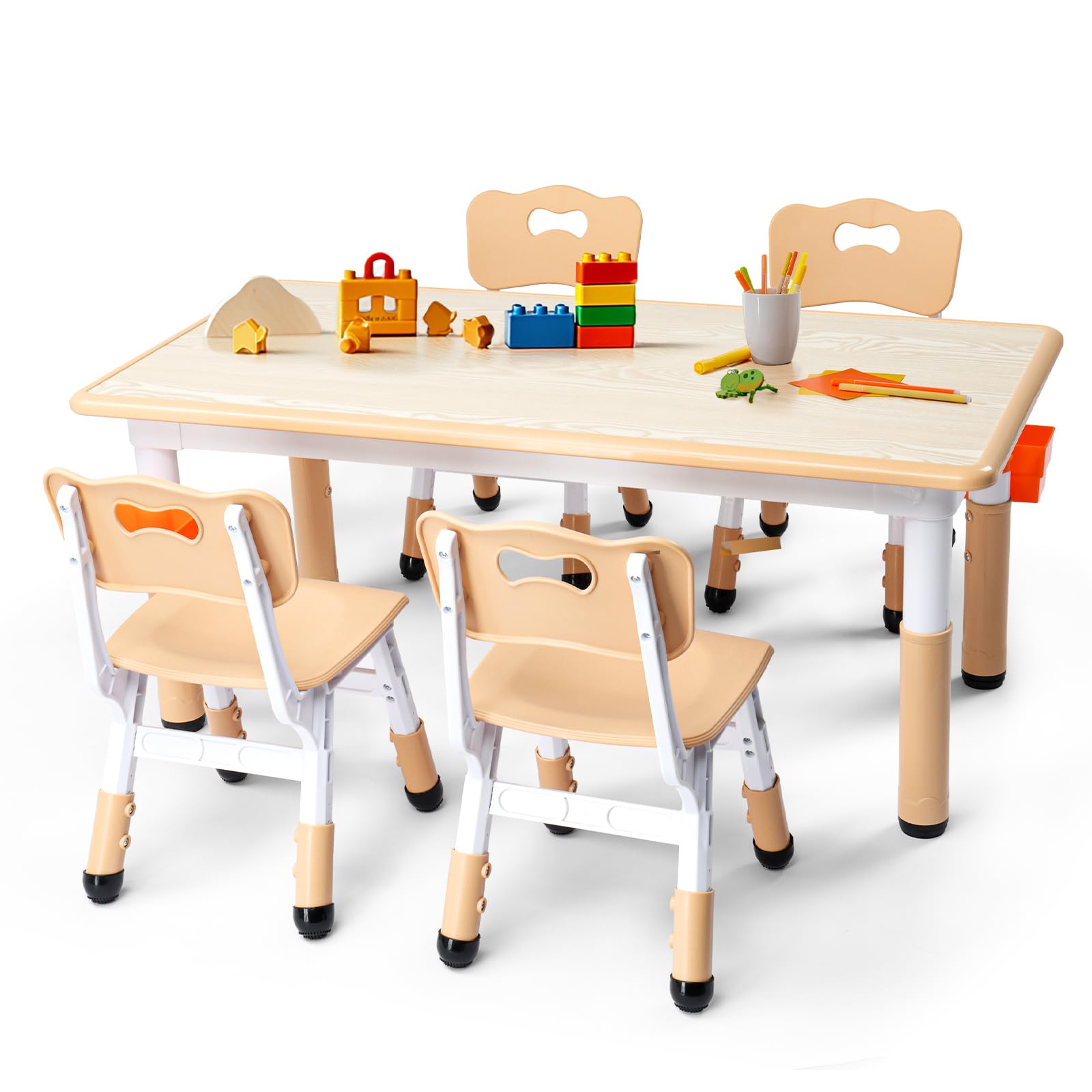 JOYMOR Kids Table and Chairs Set Height Adjustable Toddler Desktop