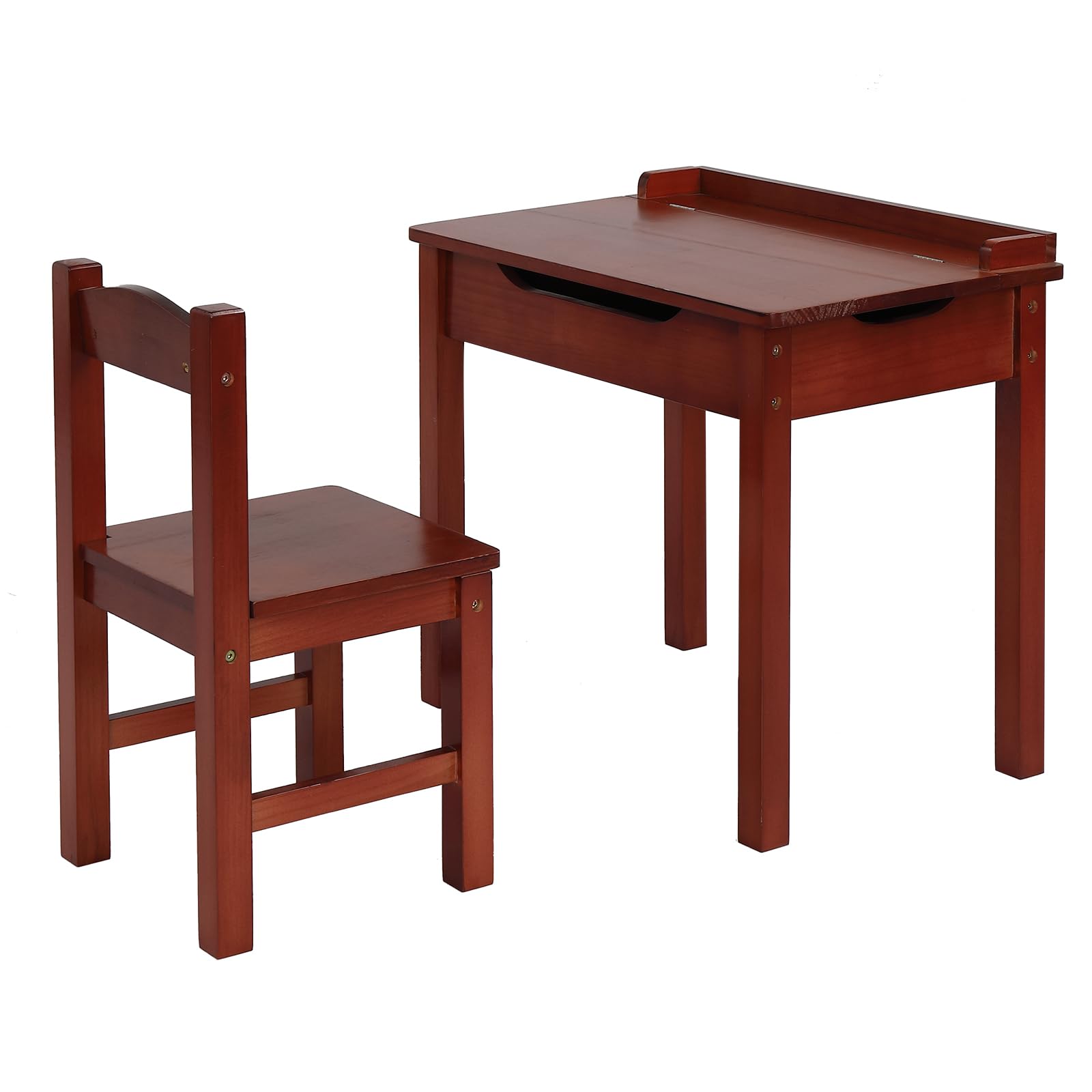 JOYMOR Wooden Lift-Top Desk Set Kids Table and Chair with Storage