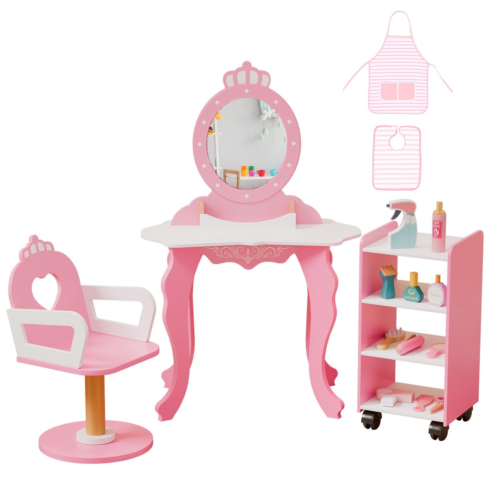 JOYMOR Kids Pretend Play Hair Salon Play Set