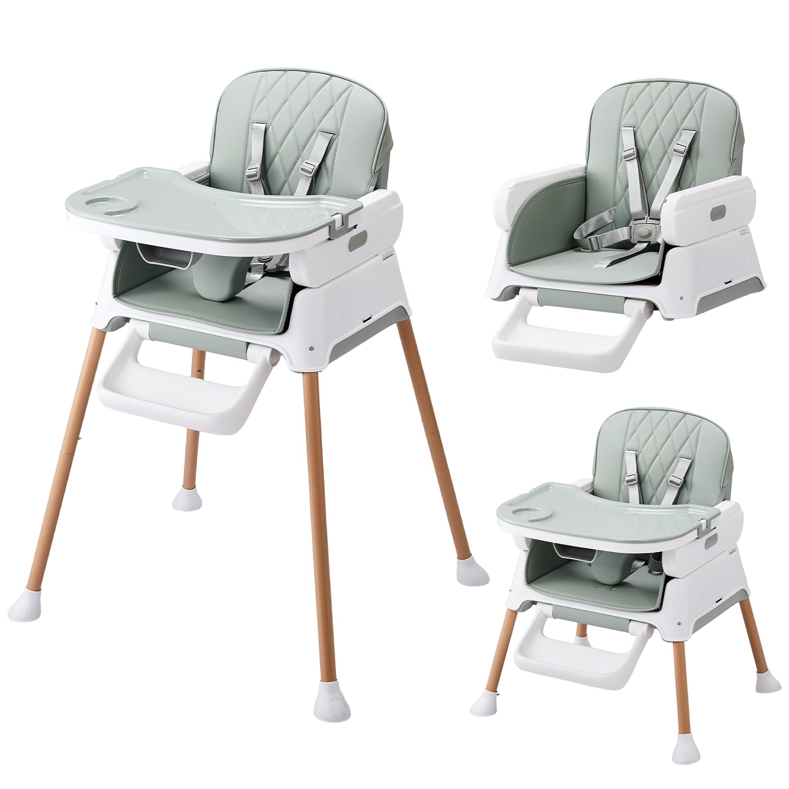 JOYMOR Portable 5 in 1 Convertible High Chair for Babies and Toddlers Lightweight Foldable