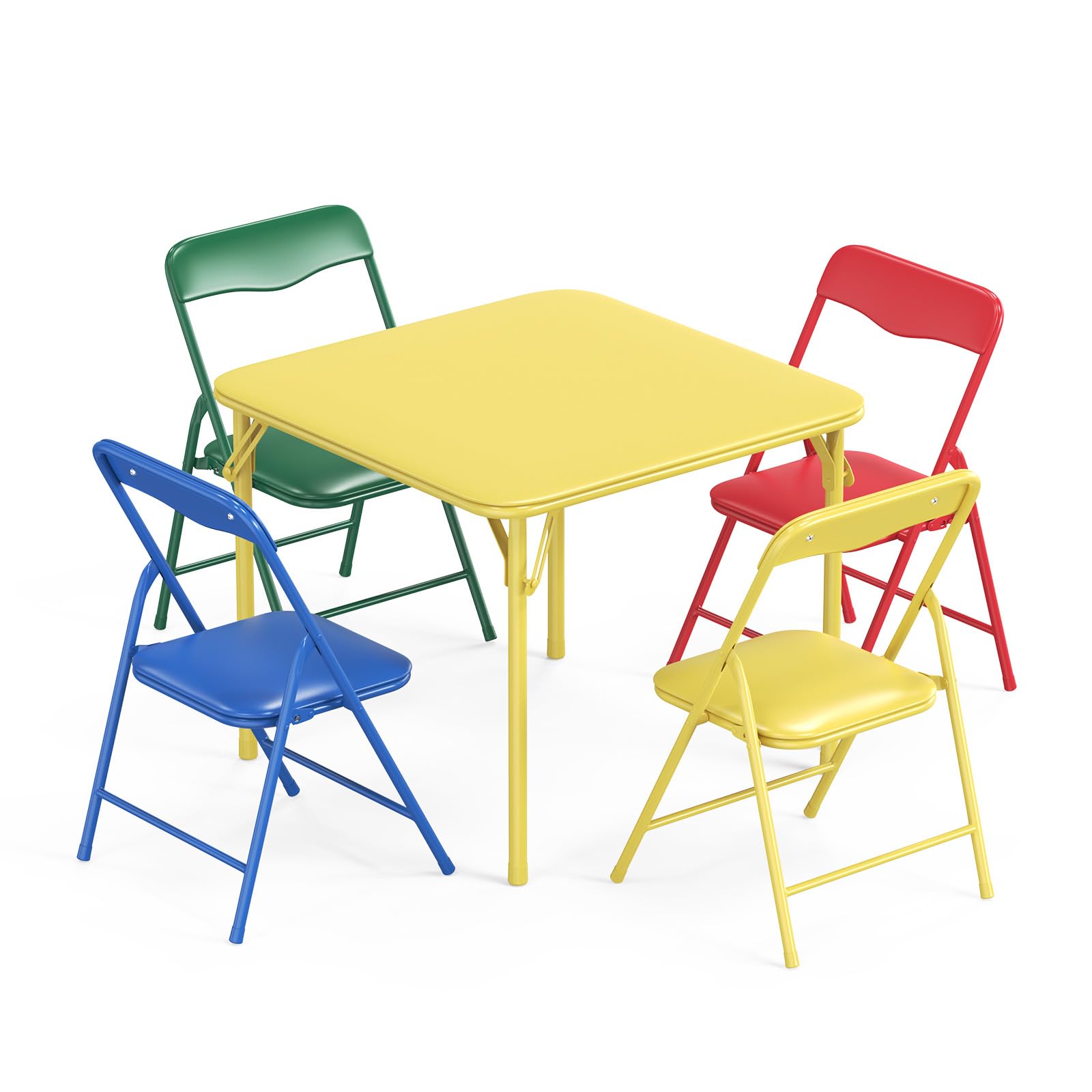 JOYMOR Kids Folding Table and Chairs Set with Metal Frame