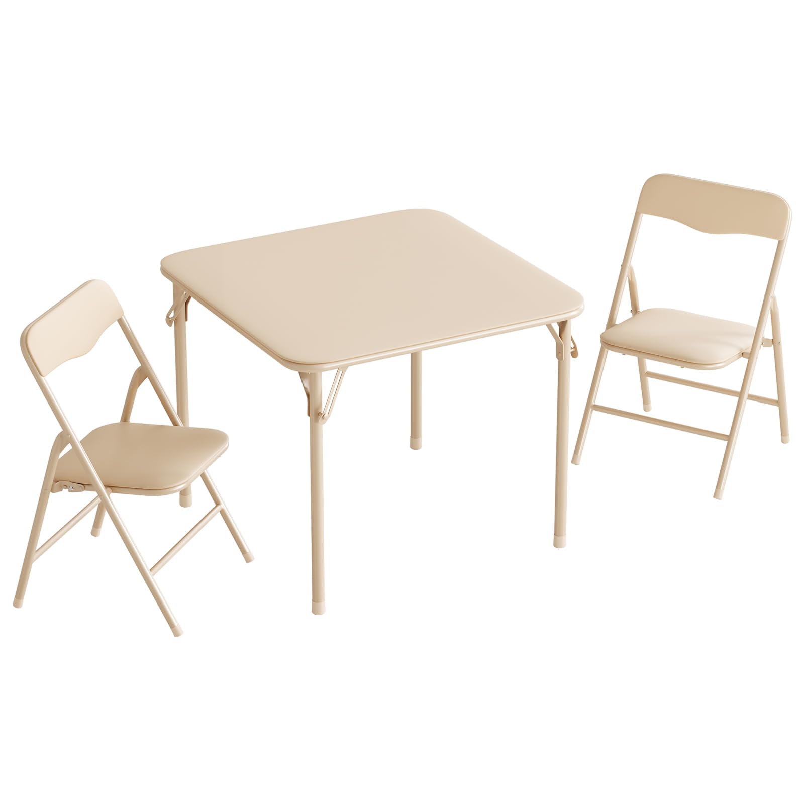 JOYMOR Kids Folding Table and Chairs Set with Metal Frame
