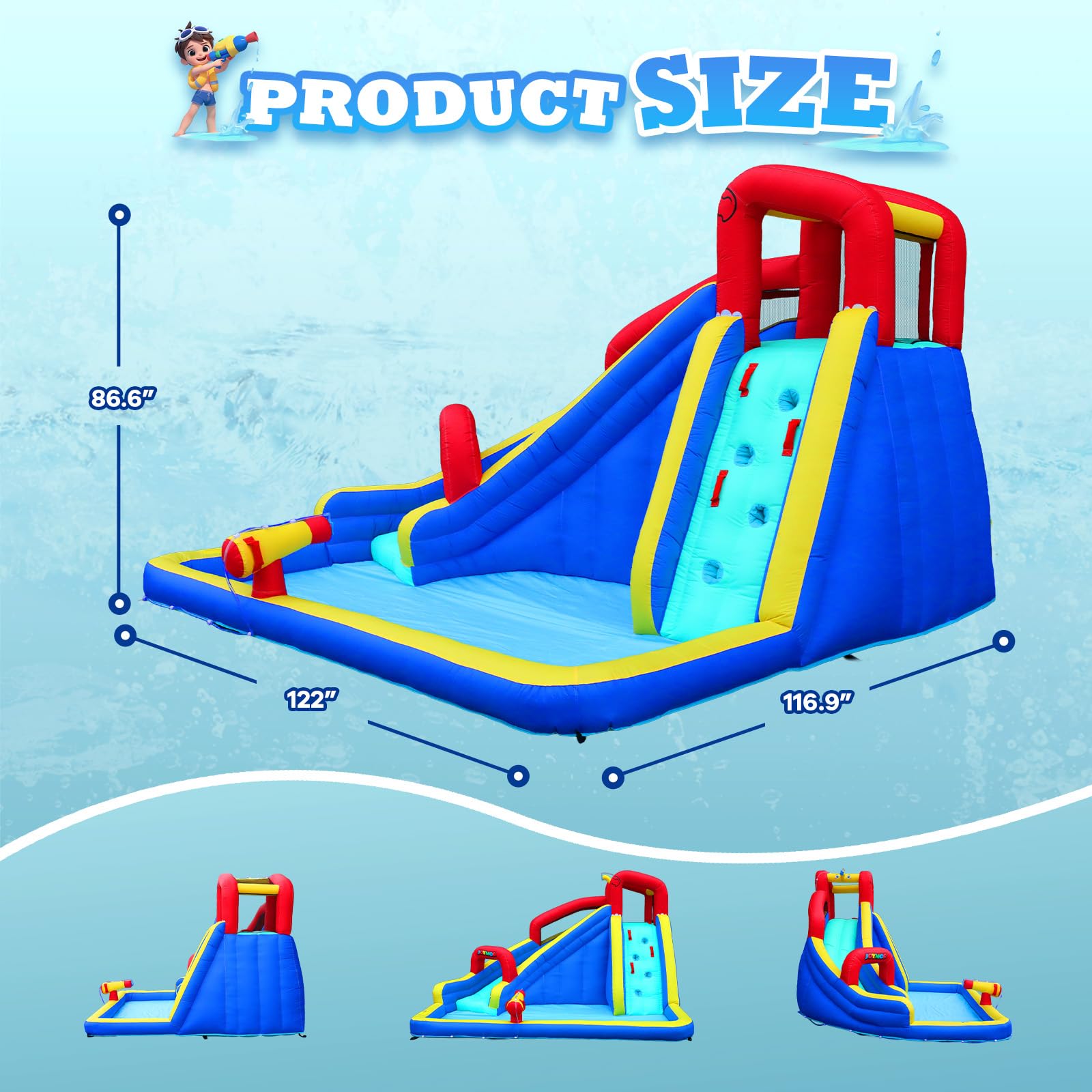 JOYMOR Inflatable Water Slide with Splash Pool for Kids Backyard Outdoor Fun