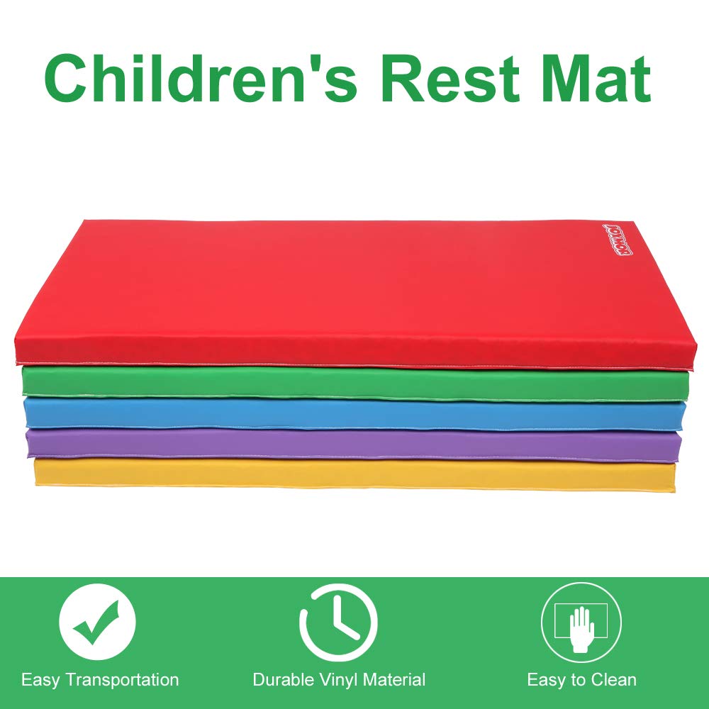 JOYMOR 2" Thick Rest Mat with Name Tag Holder Portable Nap Mat