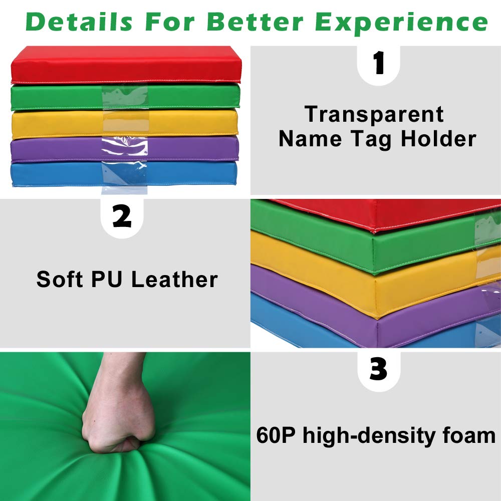 JOYMOR 2" Thick Rest Mat with Name Tag Holder Portable Nap Mat