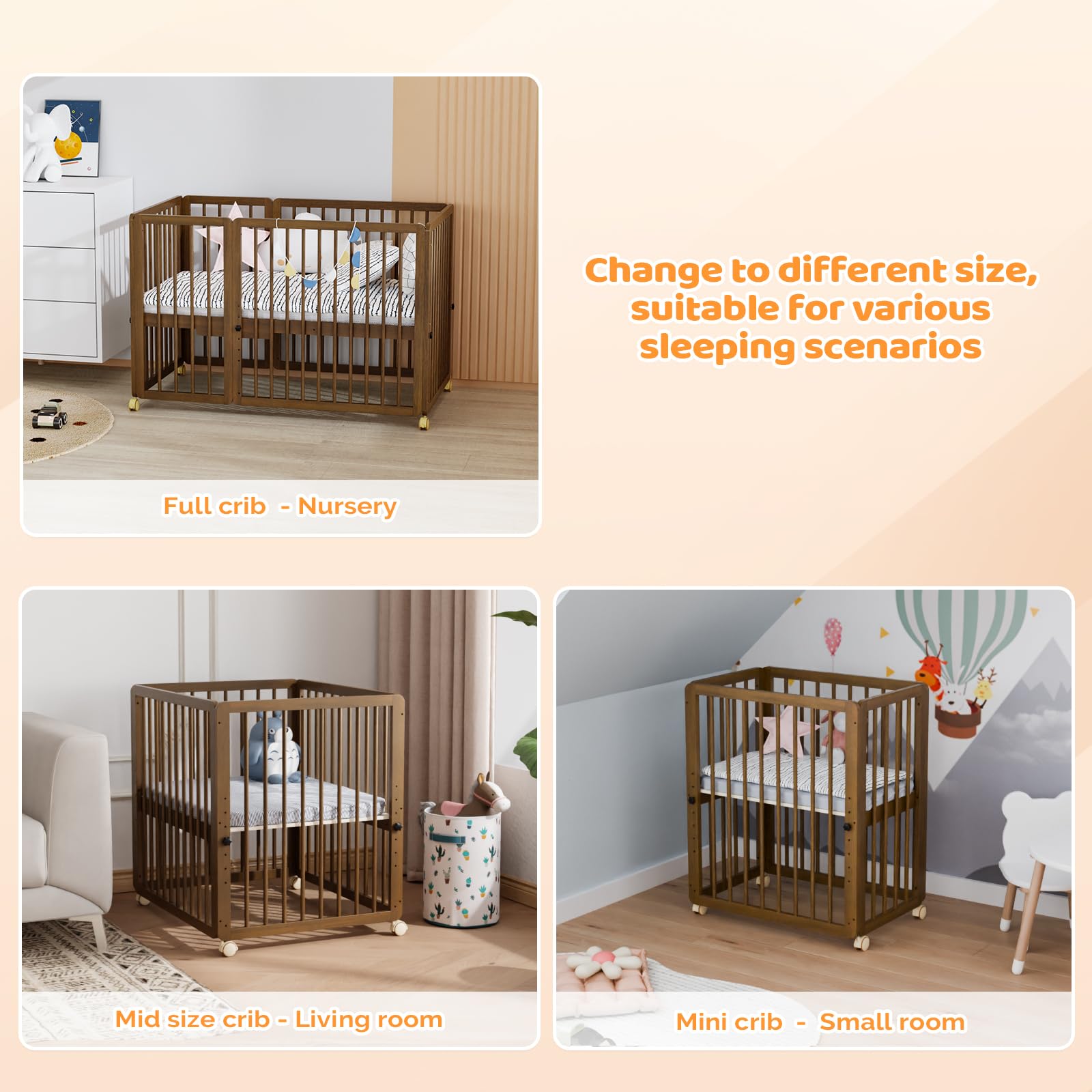 Small wooden crib hotsell
