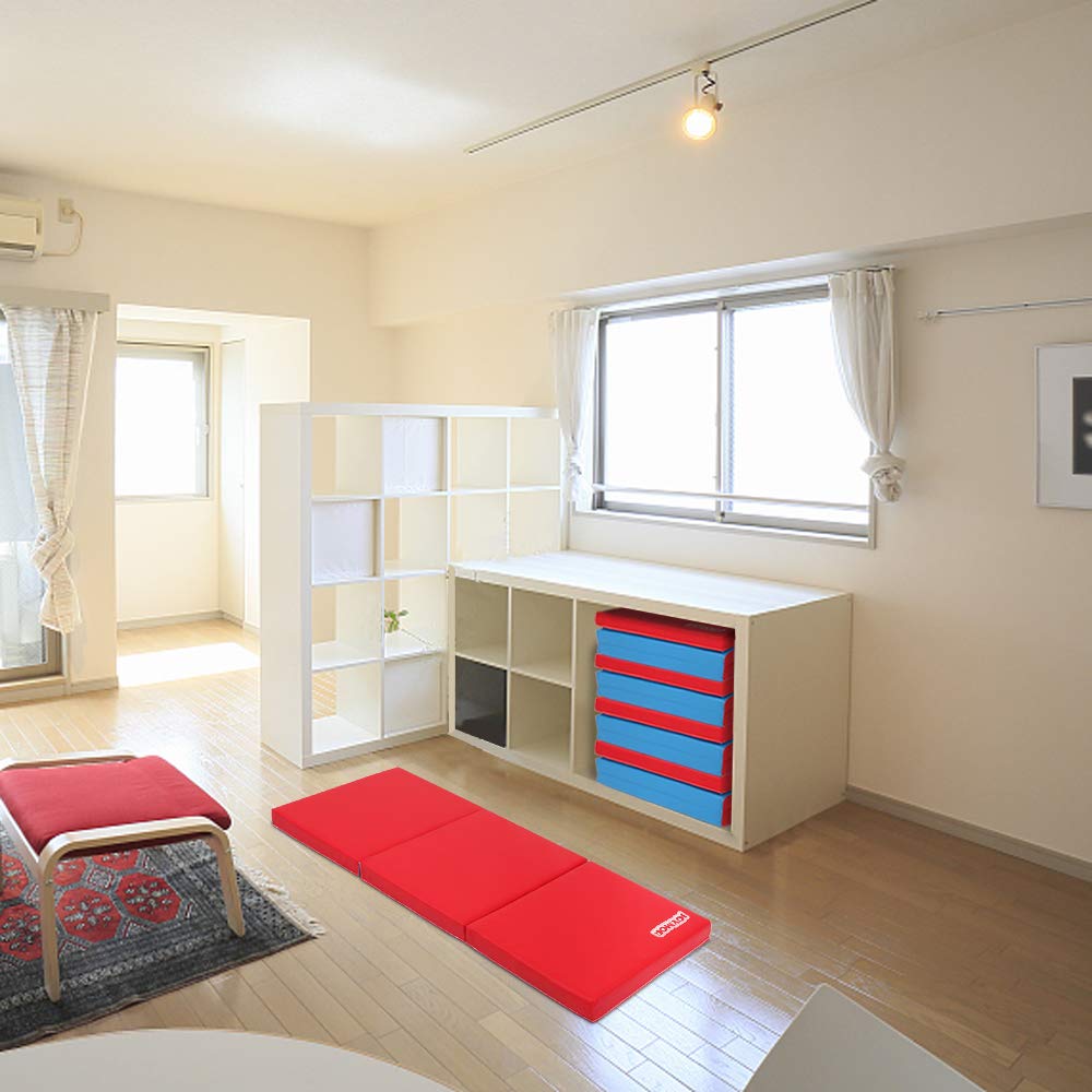 JOYMOR Foldable 3-Section Daycare Mats 5-Pack - 2" Thick, with Name Tags