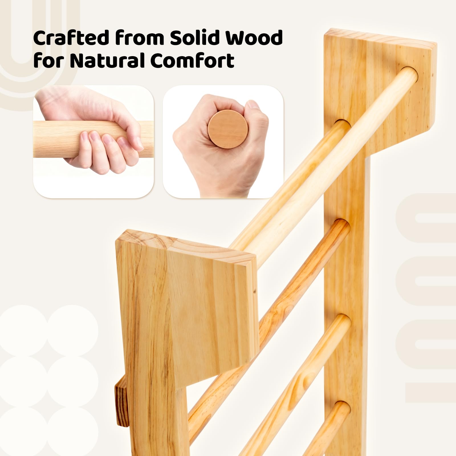 JOYMOR Fitness Swedish Ladder Physical Gymnastics Wood Stall Bar