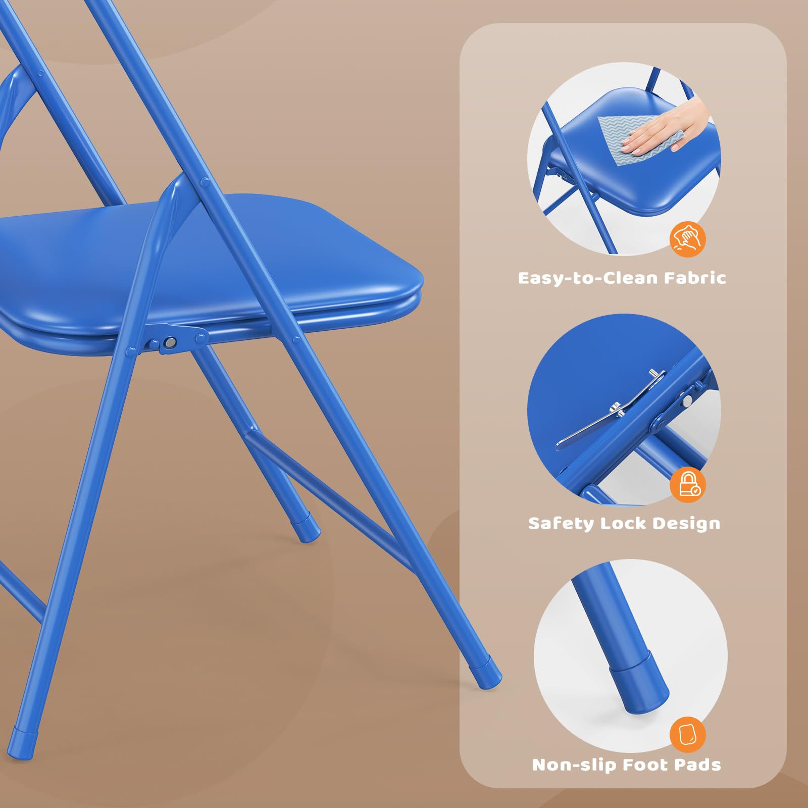 JOYMOR Kids Folding Table and Chairs Set with Metal Frame