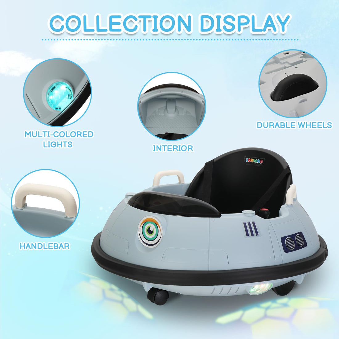 JOYMOR 12V Kids Electric Ride On Bumper Car 2 Speed w/Remote Control